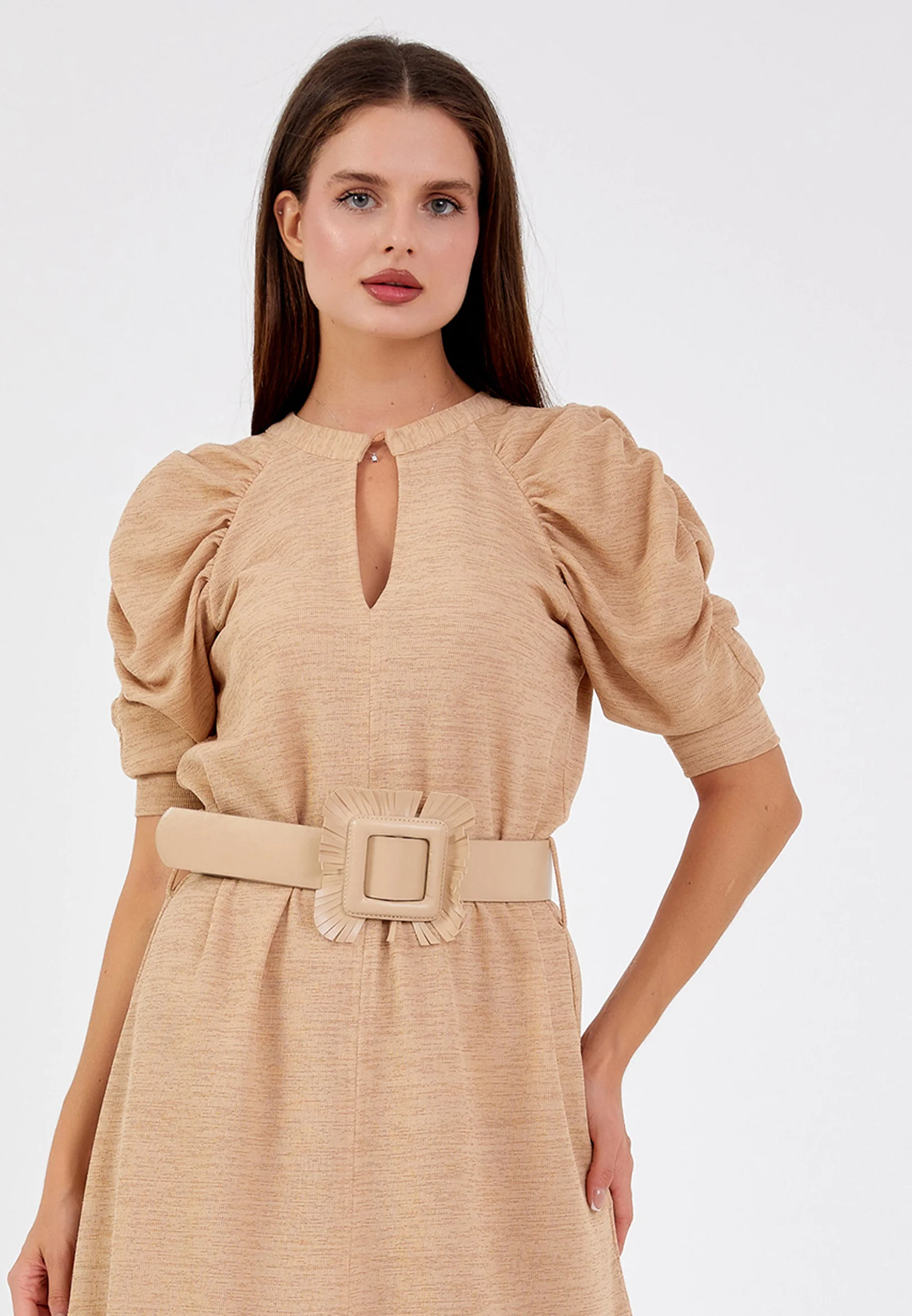 Mid-Length Maxi Lycra Column Regular Casual Dress ber20y5118 - Image 4