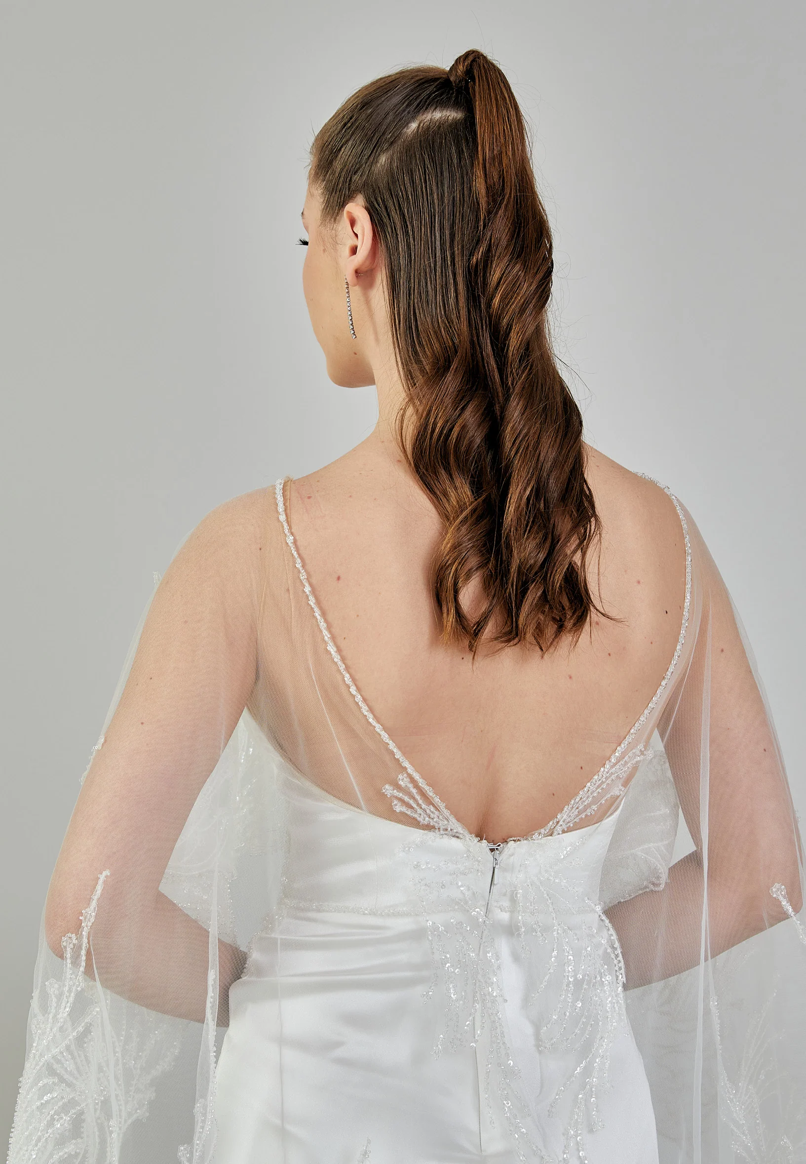 Mid-Length Maxi Satin Regular Wedding Dress blv350036 - Image 8