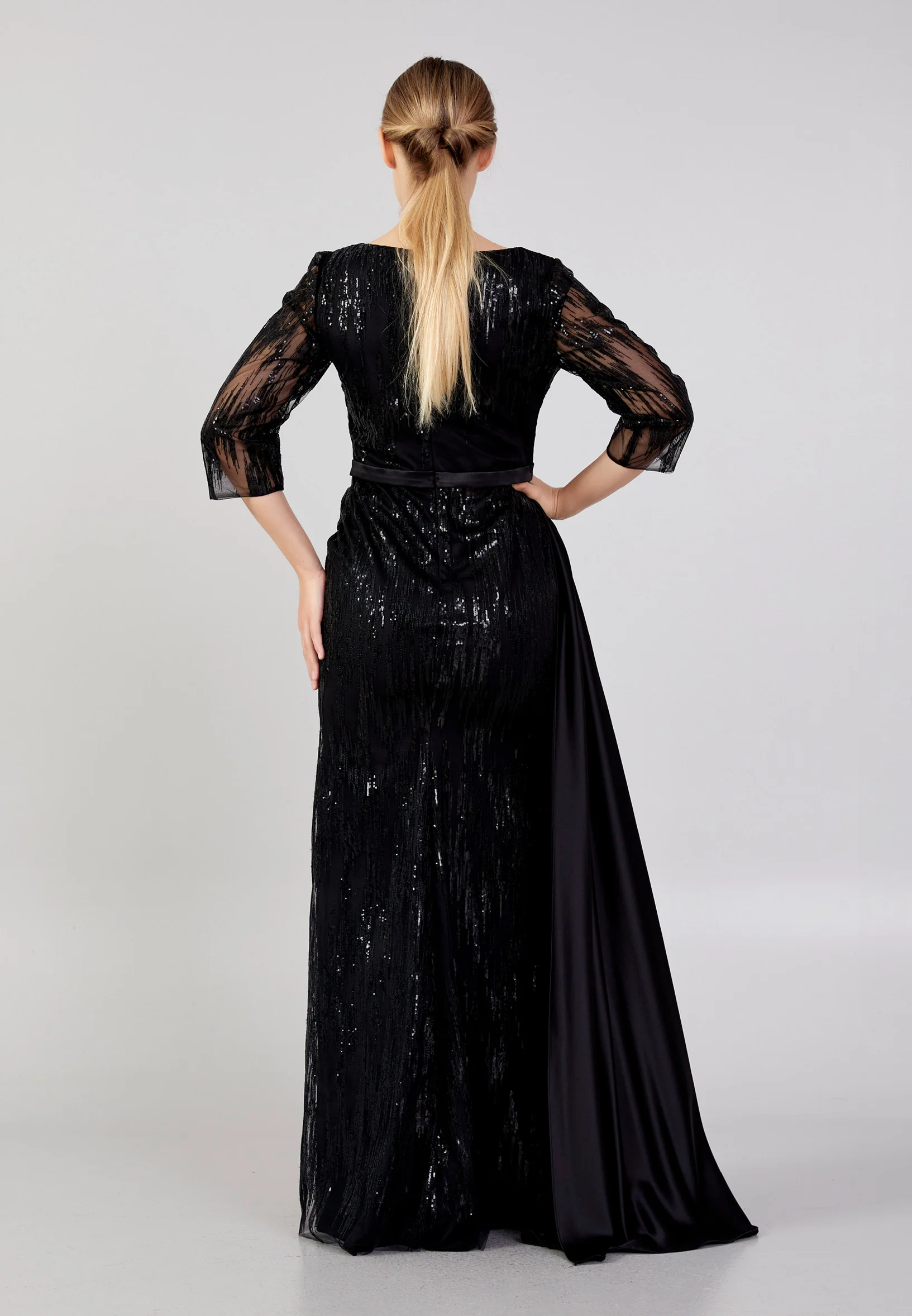 Mid-Length Maxi Sequin Column Plus Size Wedding Guest Dress rmn3191-1-pullu - Image 2