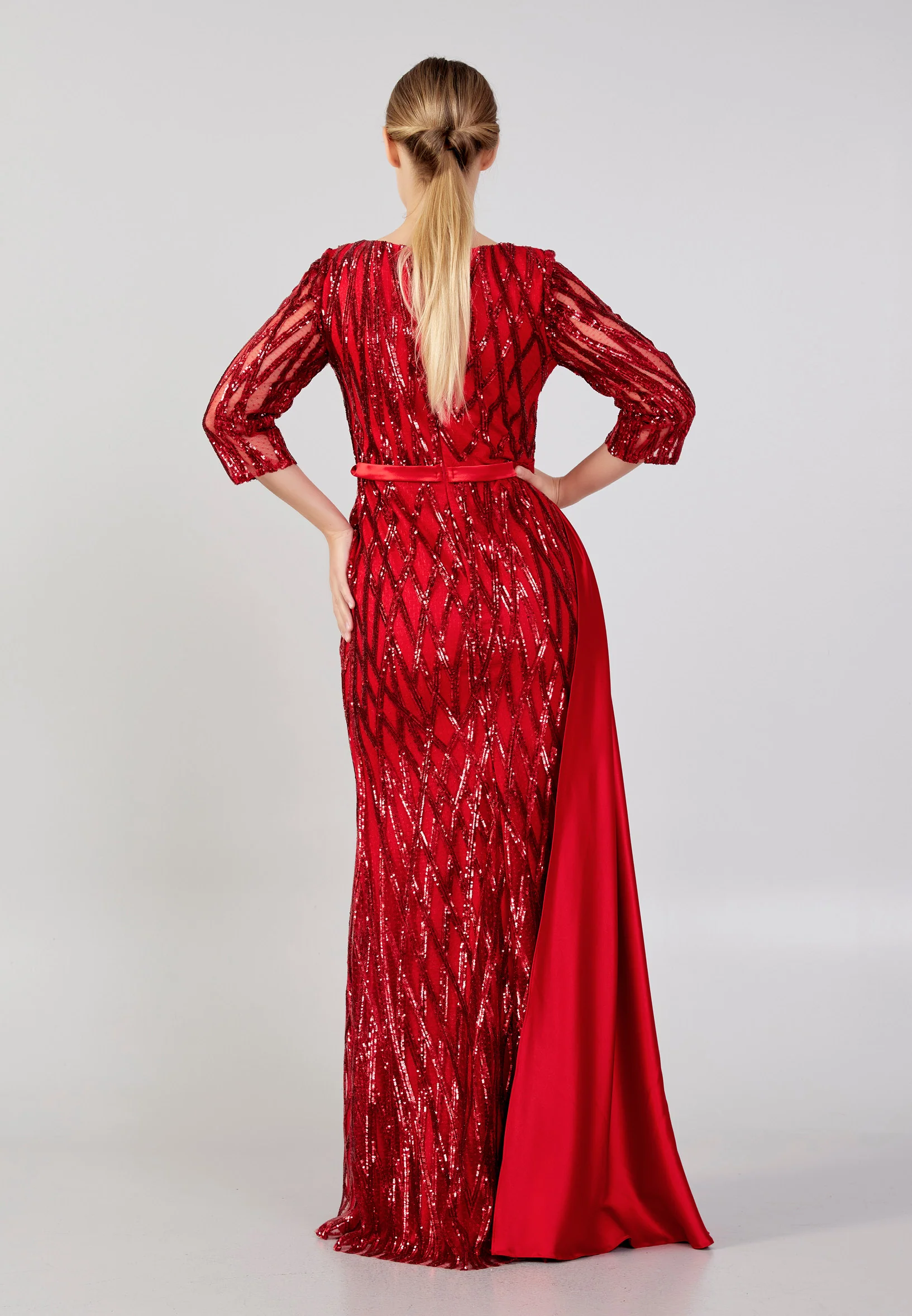 Mid-Length Maxi Sequin Column Plus Size Wedding Guest Dress rmn3191-1-pullu - Image 6