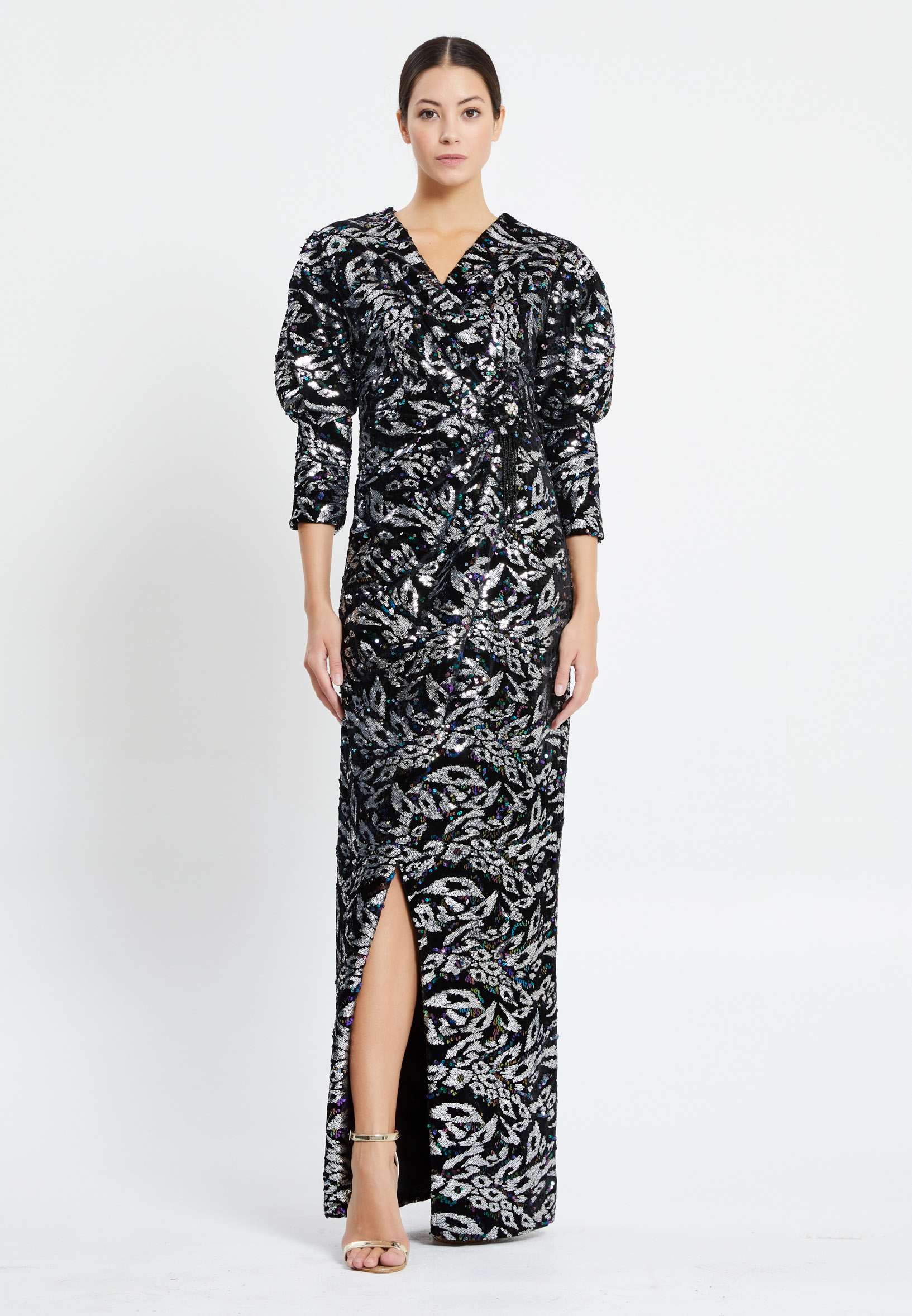 Mid-Length Maxi Sequin Column Regular Prom Dress pnl6912