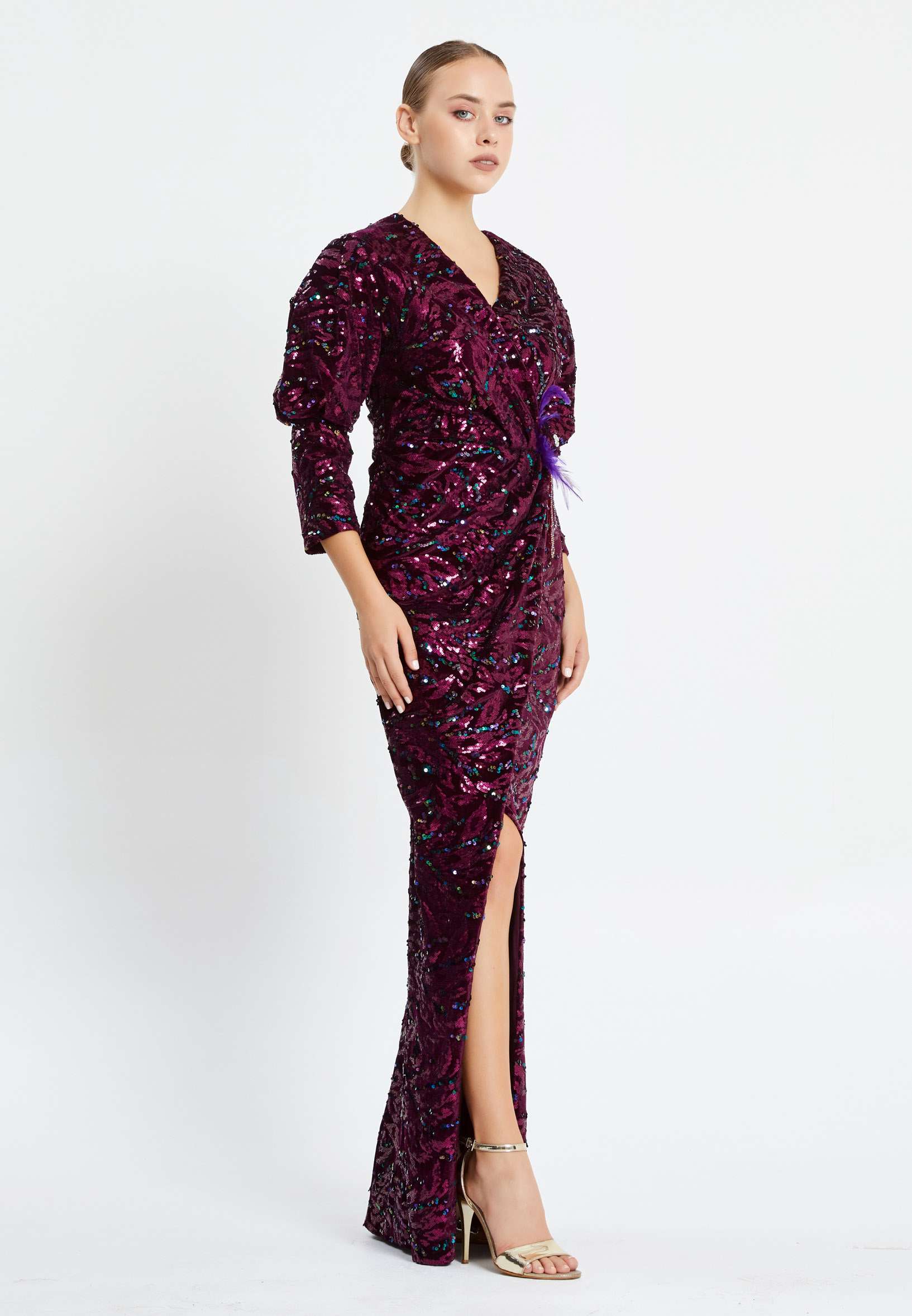 Mid-Length Maxi Sequin Column Regular Prom Dress pnl6912 - Image 15