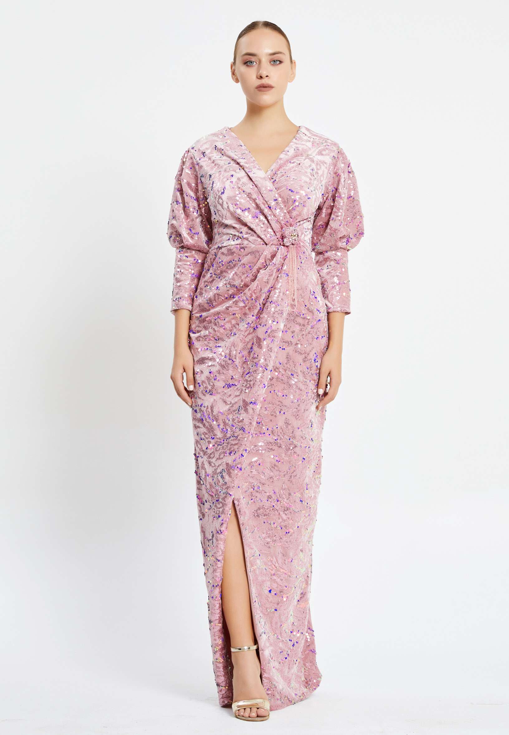 Mid-Length Maxi Sequin Column Regular Prom Dress pnl6912 - Image 17
