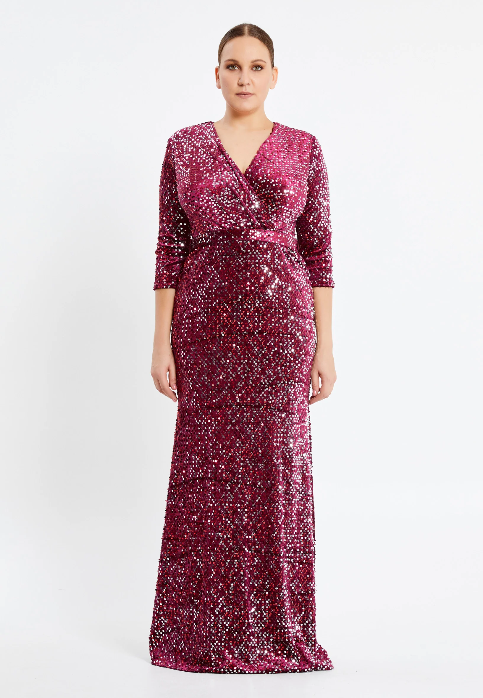 Mid-Length Maxi Sequin Mermaid Plus Size Prom Dress pnl6923-b - Image 13