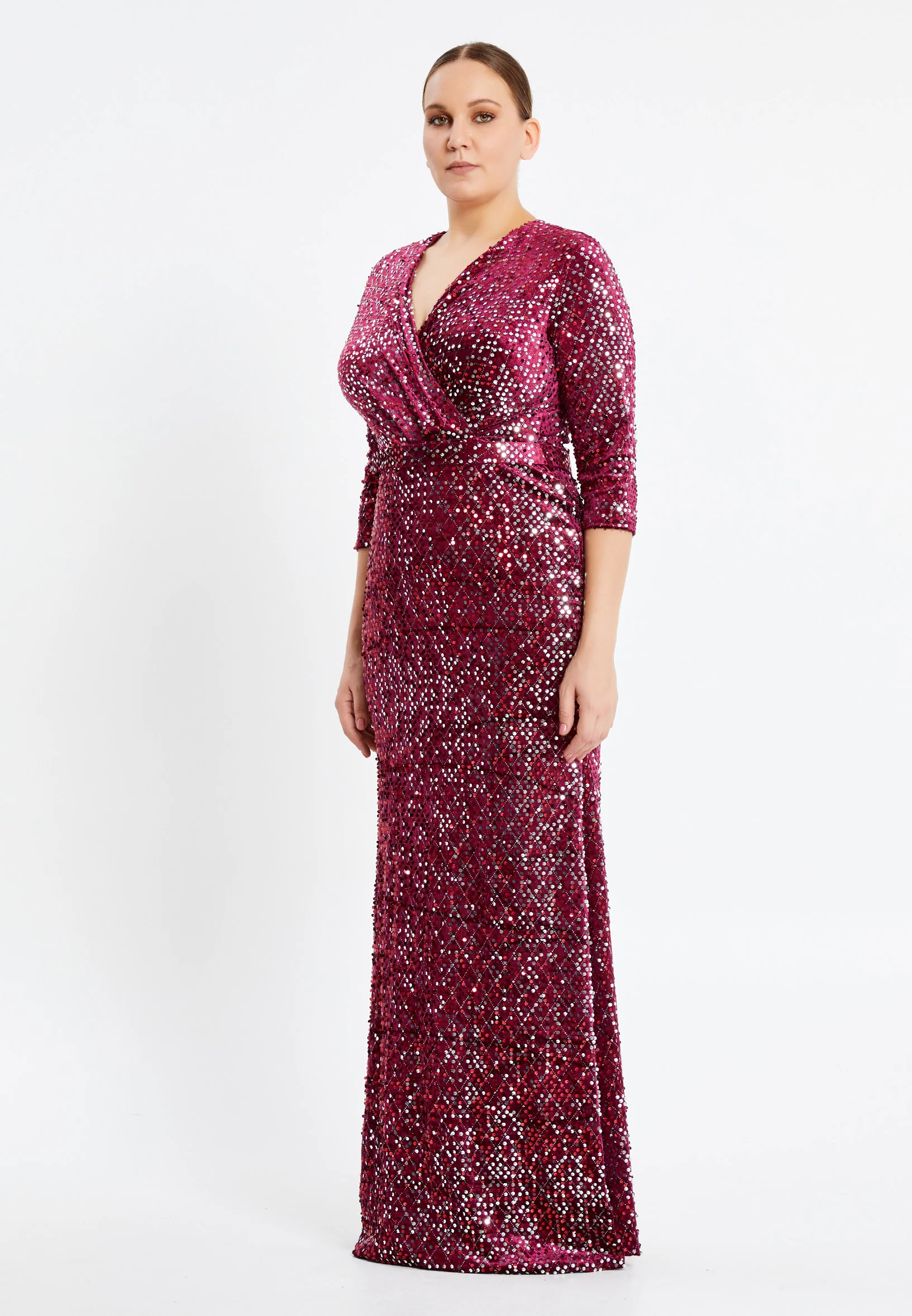 Mid-Length Maxi Sequin Mermaid Plus Size Prom Dress pnl6923-b - Image 15
