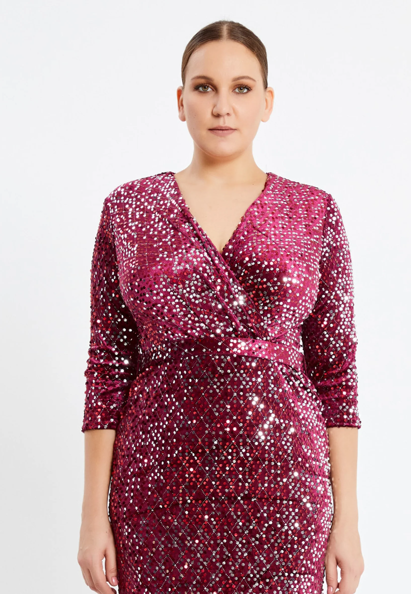 Mid-Length Maxi Sequin Mermaid Plus Size Prom Dress pnl6923-b - Image 16