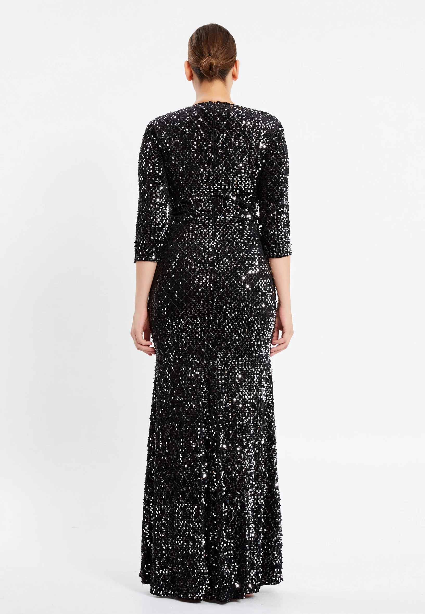 Mid-Length Maxi Sequin Mermaid Plus Size Prom Dress pnl6923-b - Image 2