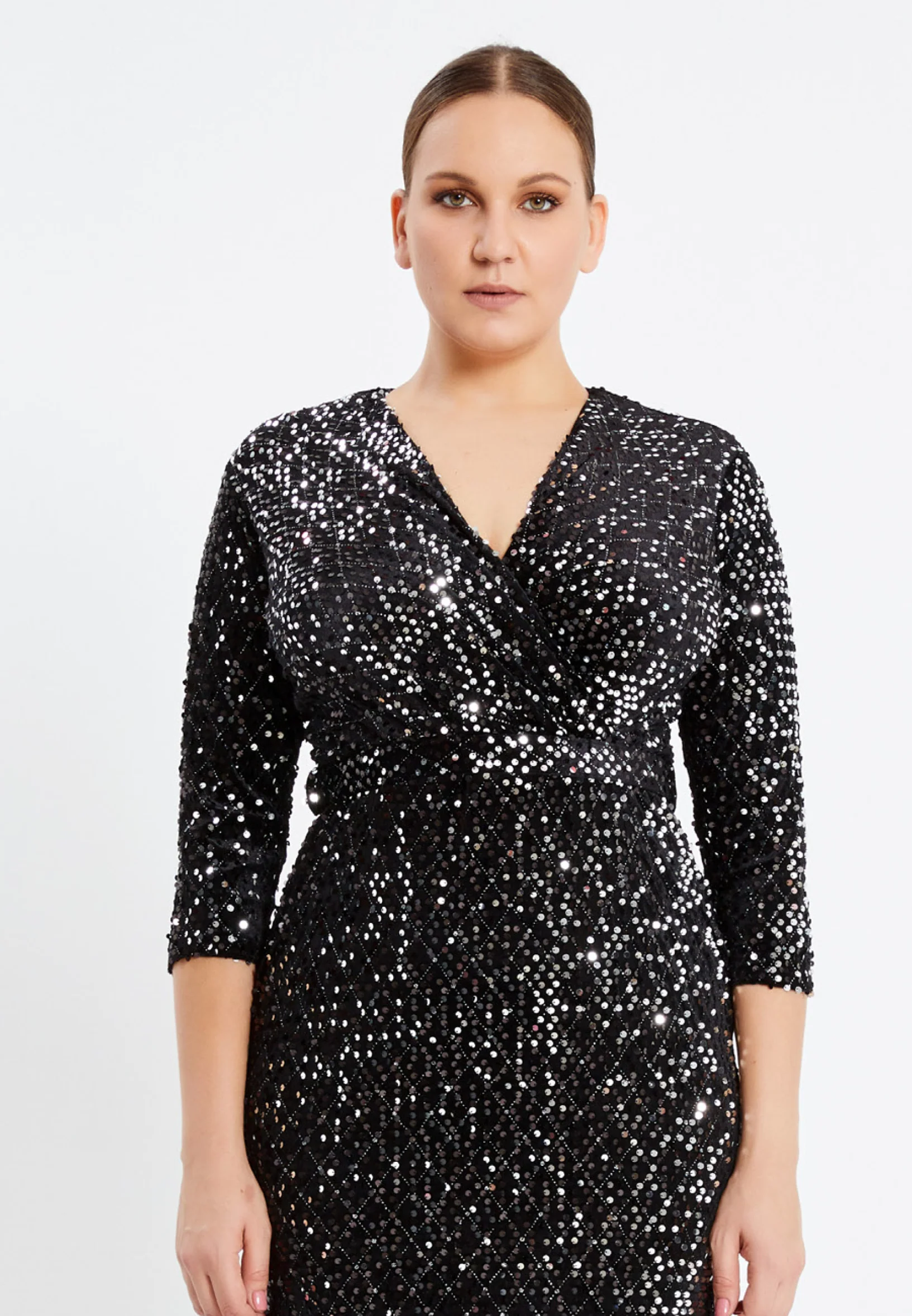 Mid-Length Maxi Sequin Mermaid Plus Size Prom Dress pnl6923-b - Image 4
