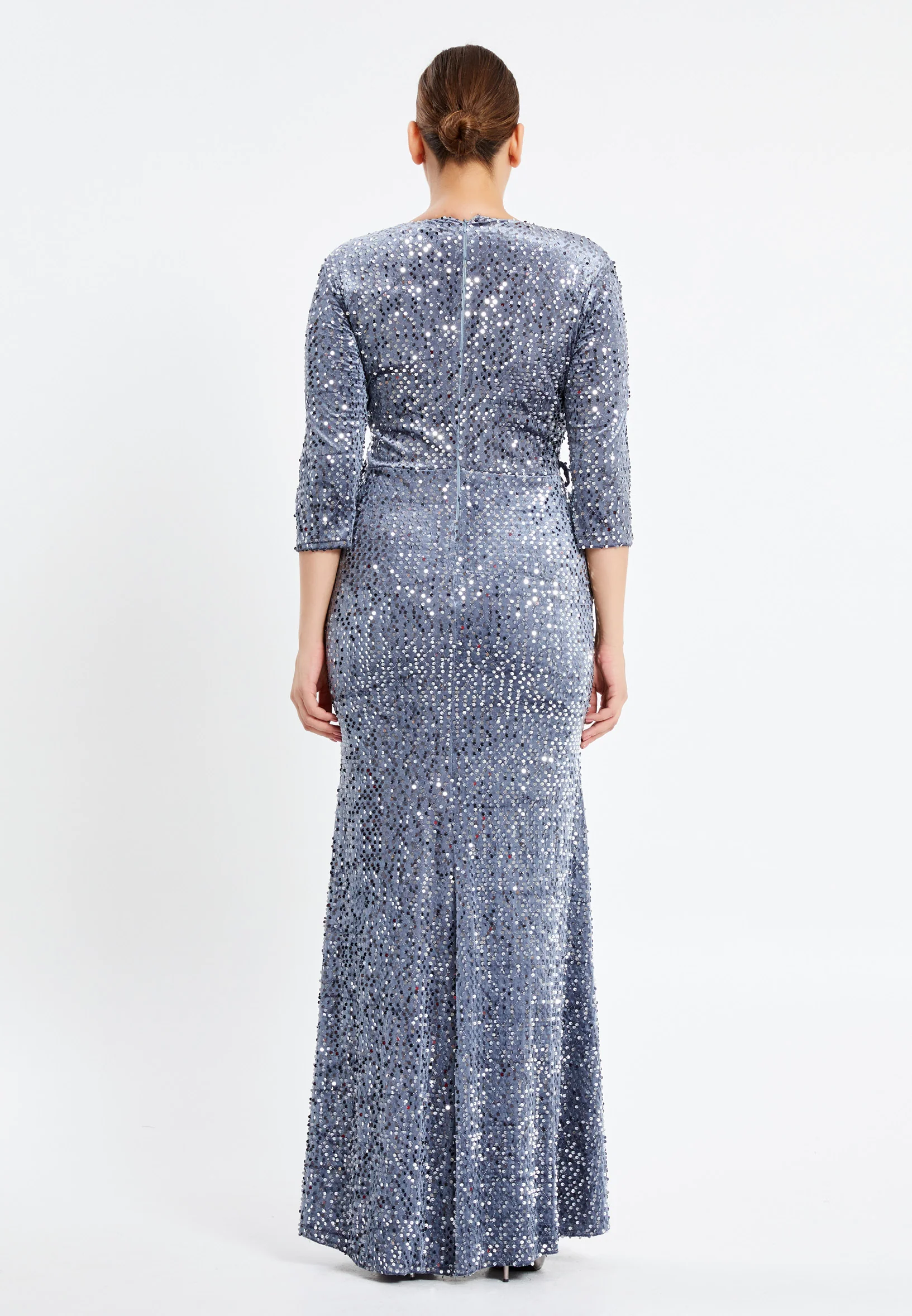 Mid-Length Maxi Sequin Mermaid Plus Size Prom Dress pnl6923-b - Image 6