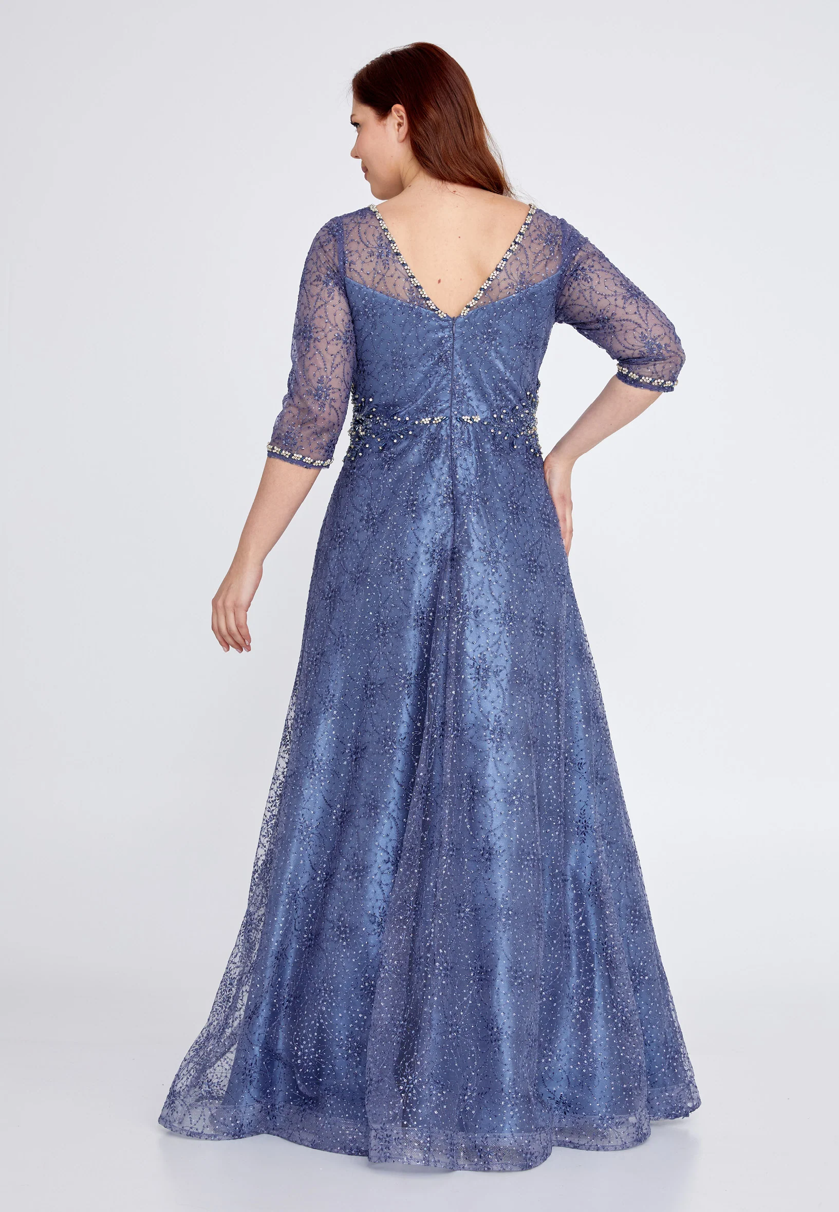 Mid-Length Maxi Tulle A - Line Plus Size Prom Dress bql2457 - Image 6