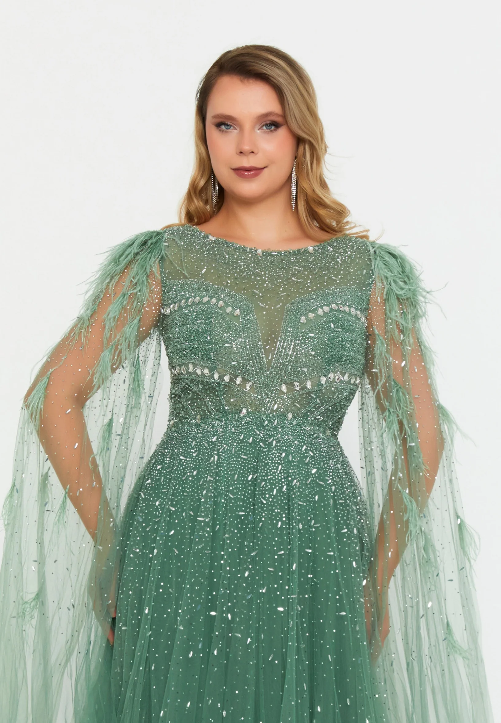 Mid-Length Maxi Tulle A - Line Regular Prom Dress mtc04-35 - Image 12