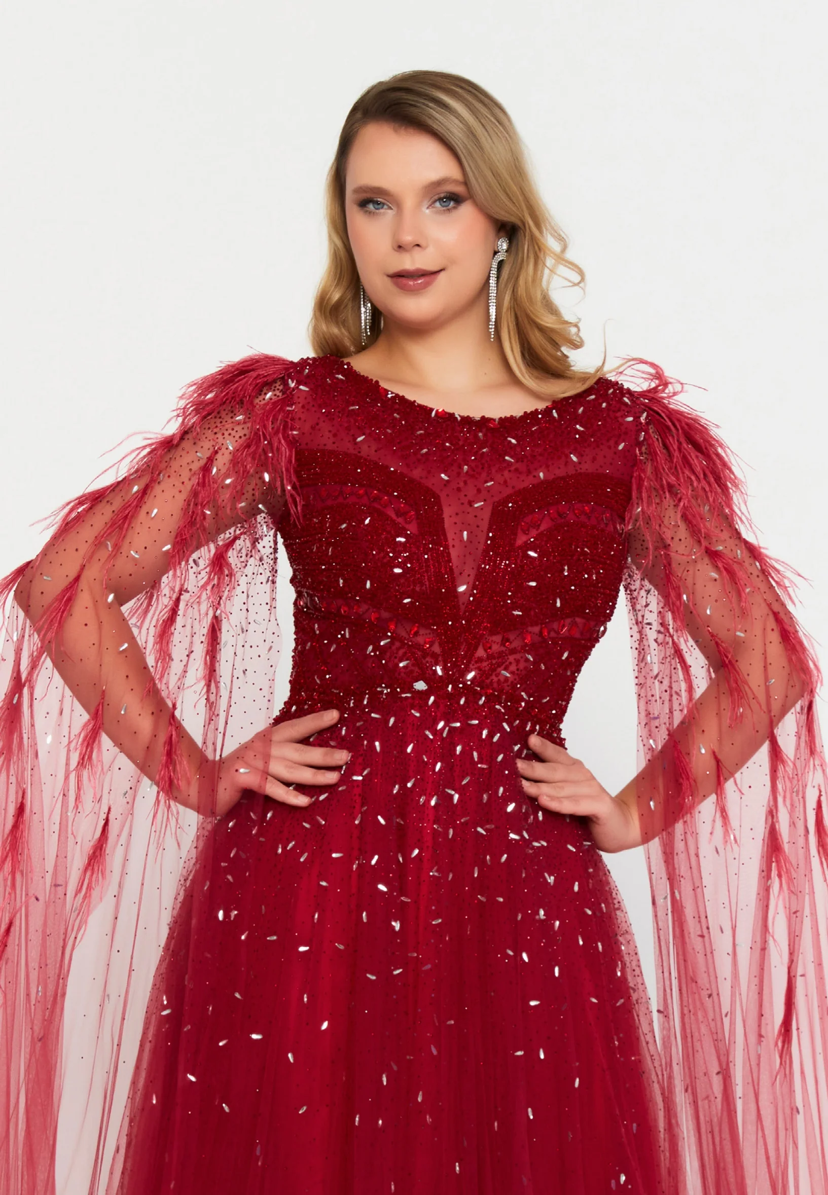 Mid-Length Maxi Tulle A - Line Regular Prom Dress mtc04-35 - Image 8