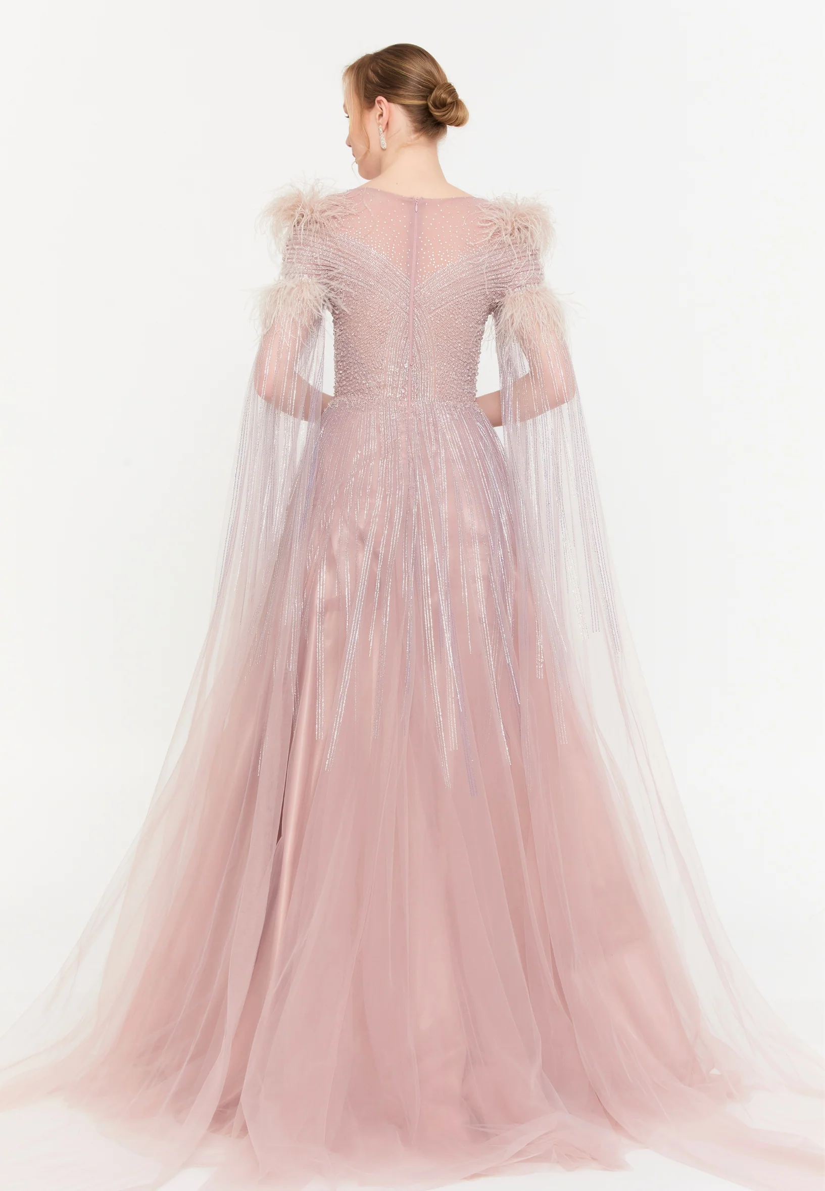 Mid-Length Maxi Tulle A - Line Regular Prom Dress mtcmz25223 - Image 2