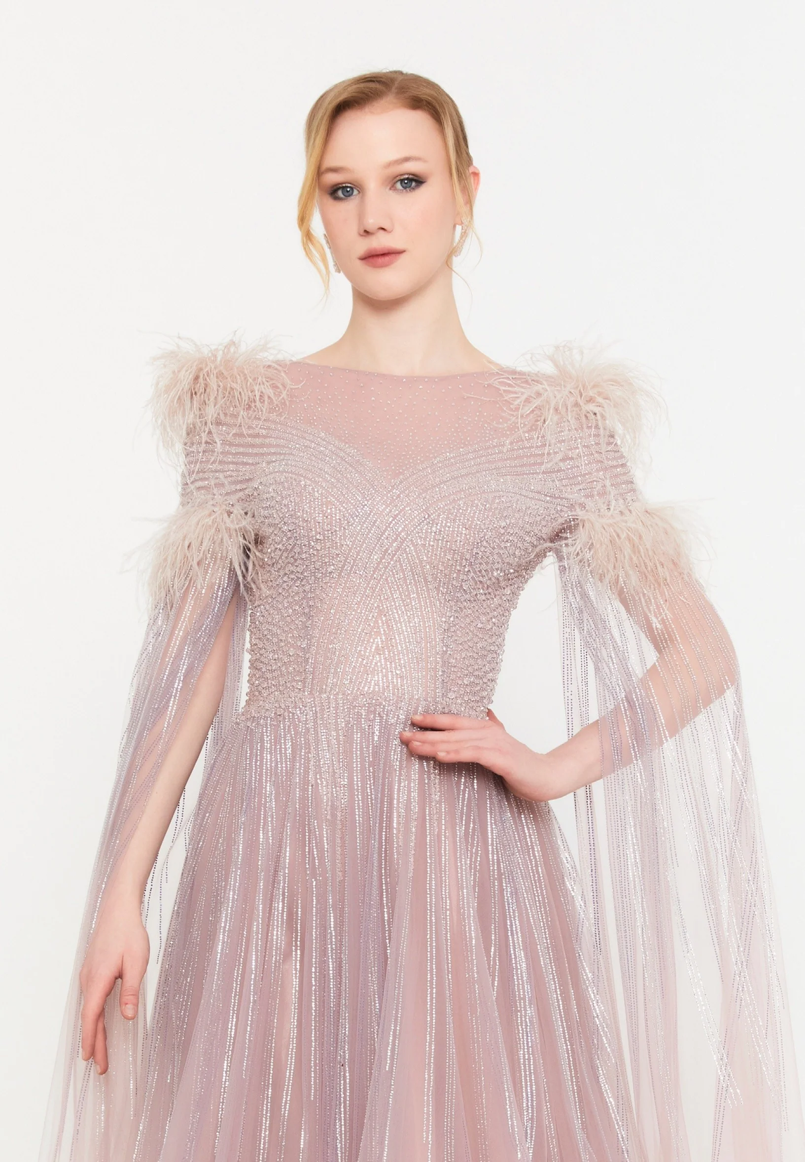 Mid-Length Maxi Tulle A - Line Regular Prom Dress mtcmz25223 - Image 4