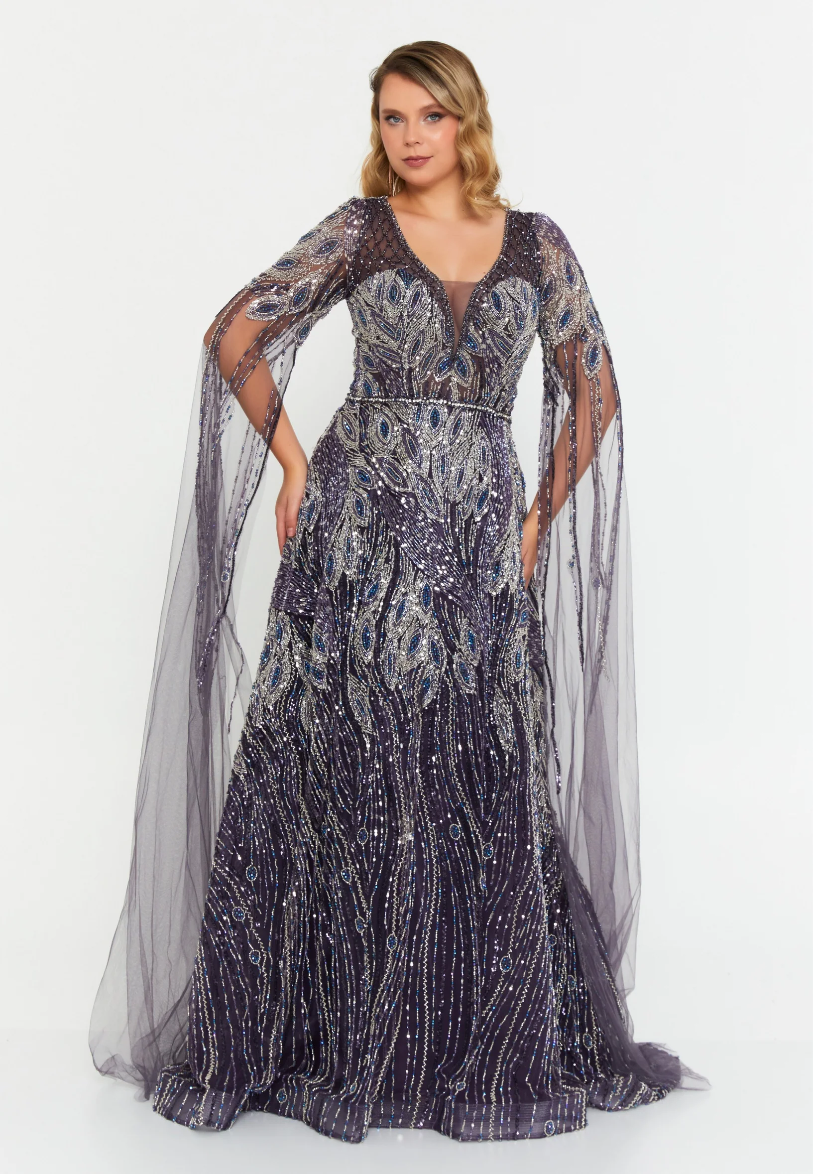 Mid-Length Maxi Tulle A - Line Regular Prom Dress mti1063 - Image 5