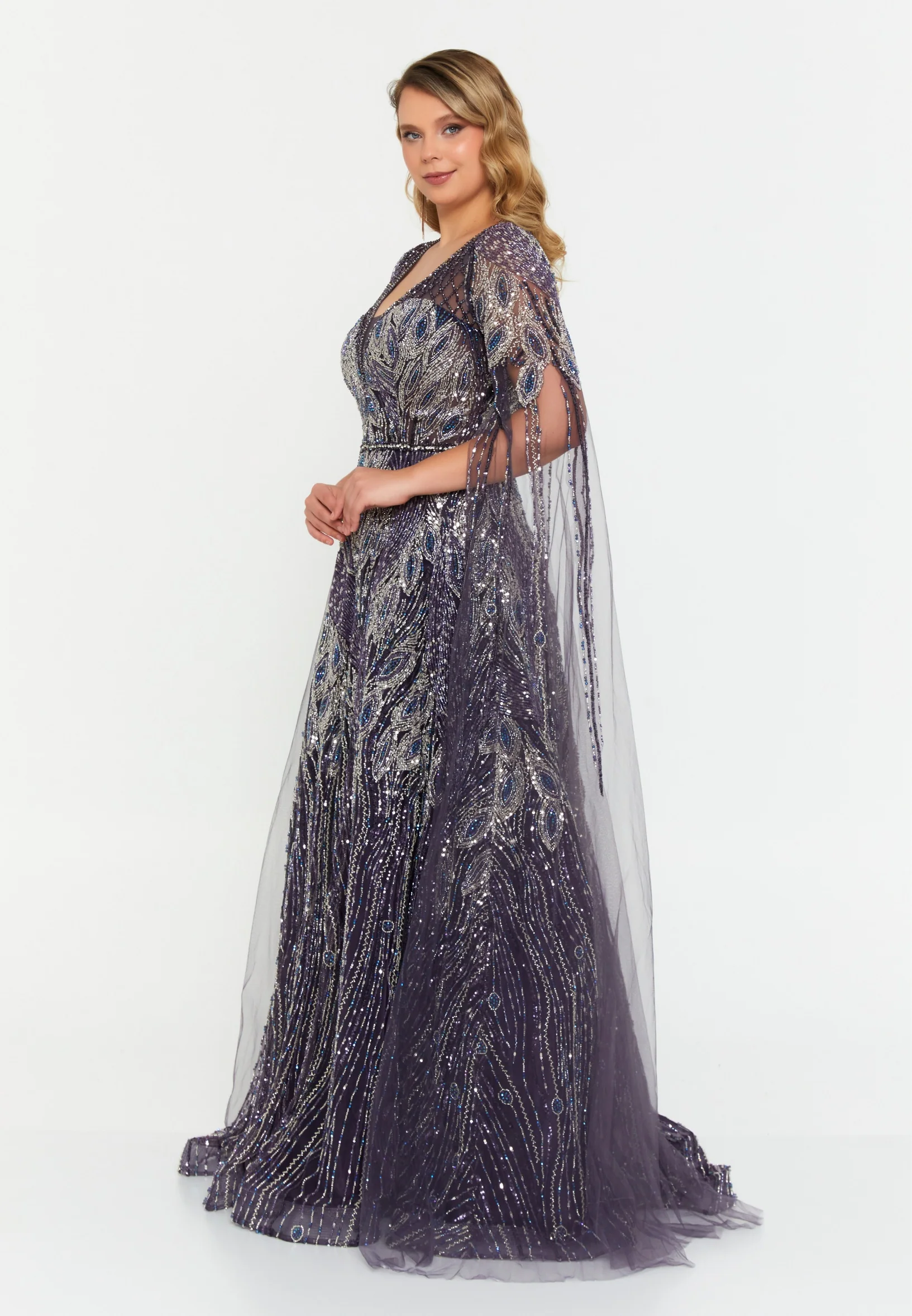 Mid-Length Maxi Tulle A - Line Regular Prom Dress mti1063 - Image 7