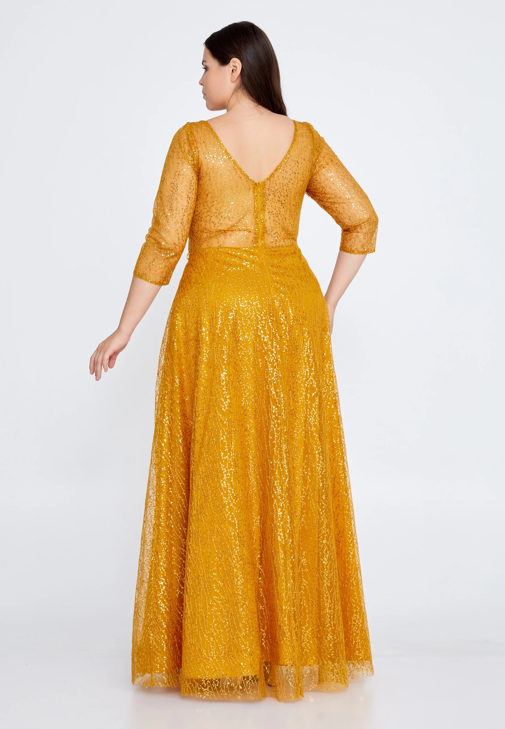 Mid-Length Maxi Tulle Column Plus Size Prom Dress srn8297-b - Image 10