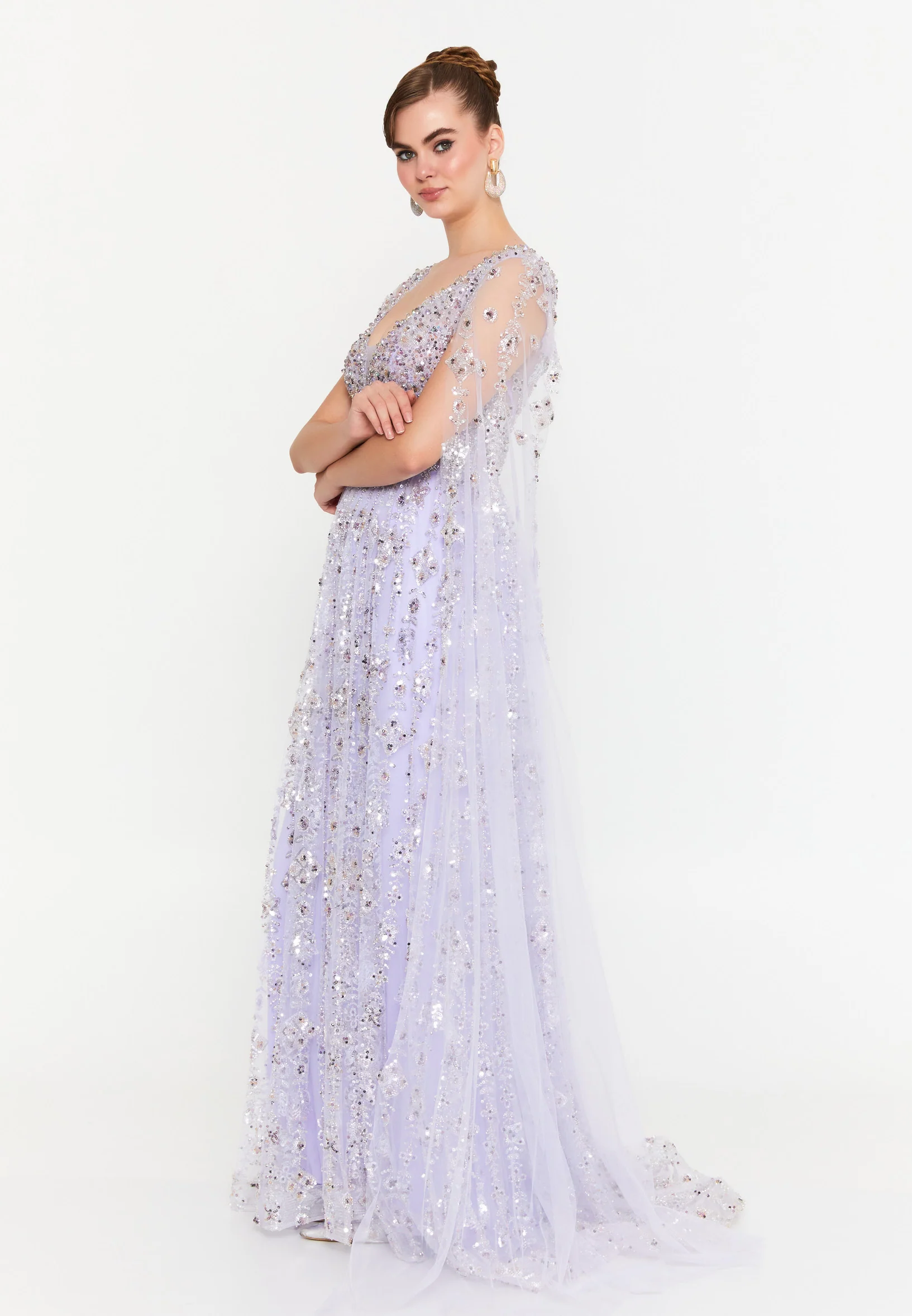 Mid-Length Maxi Tulle Column Regular Prom Dress mti1015 - Image 11