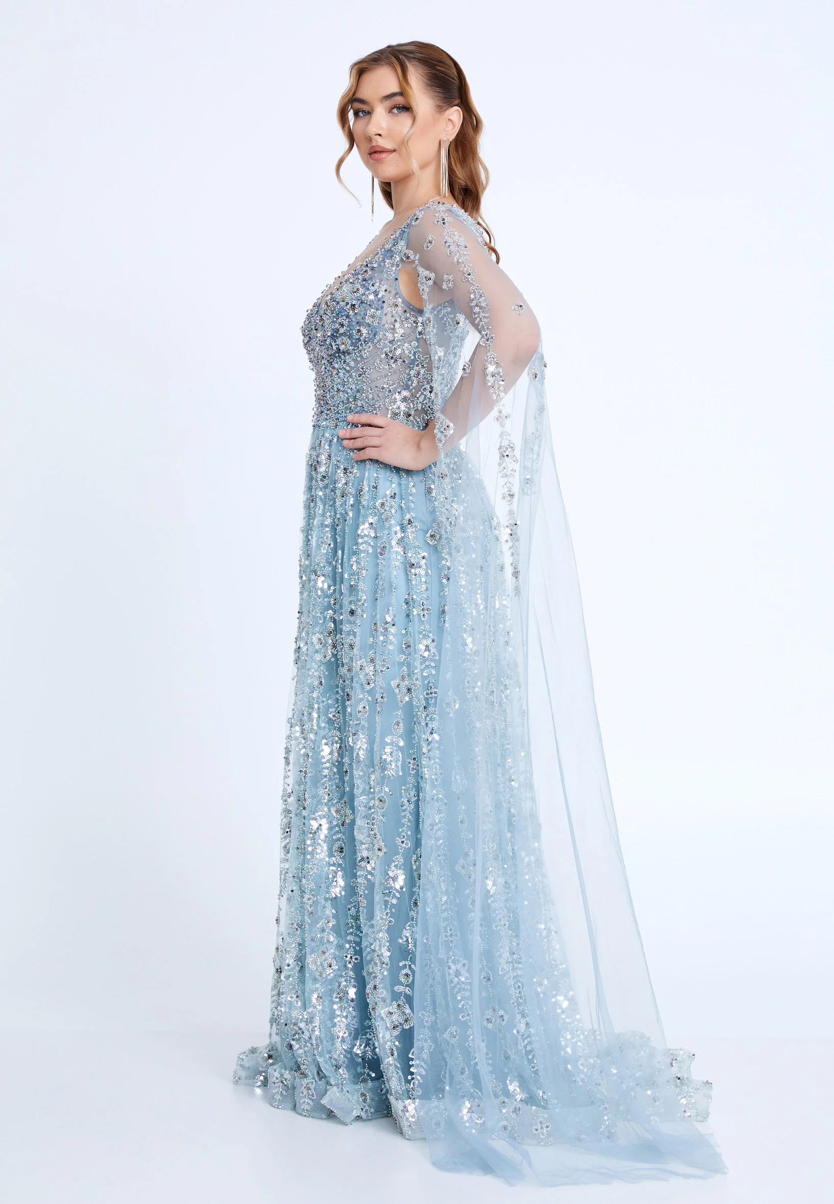 Mid-Length Maxi Tulle Column Regular Prom Dress mti1015 - Image 3
