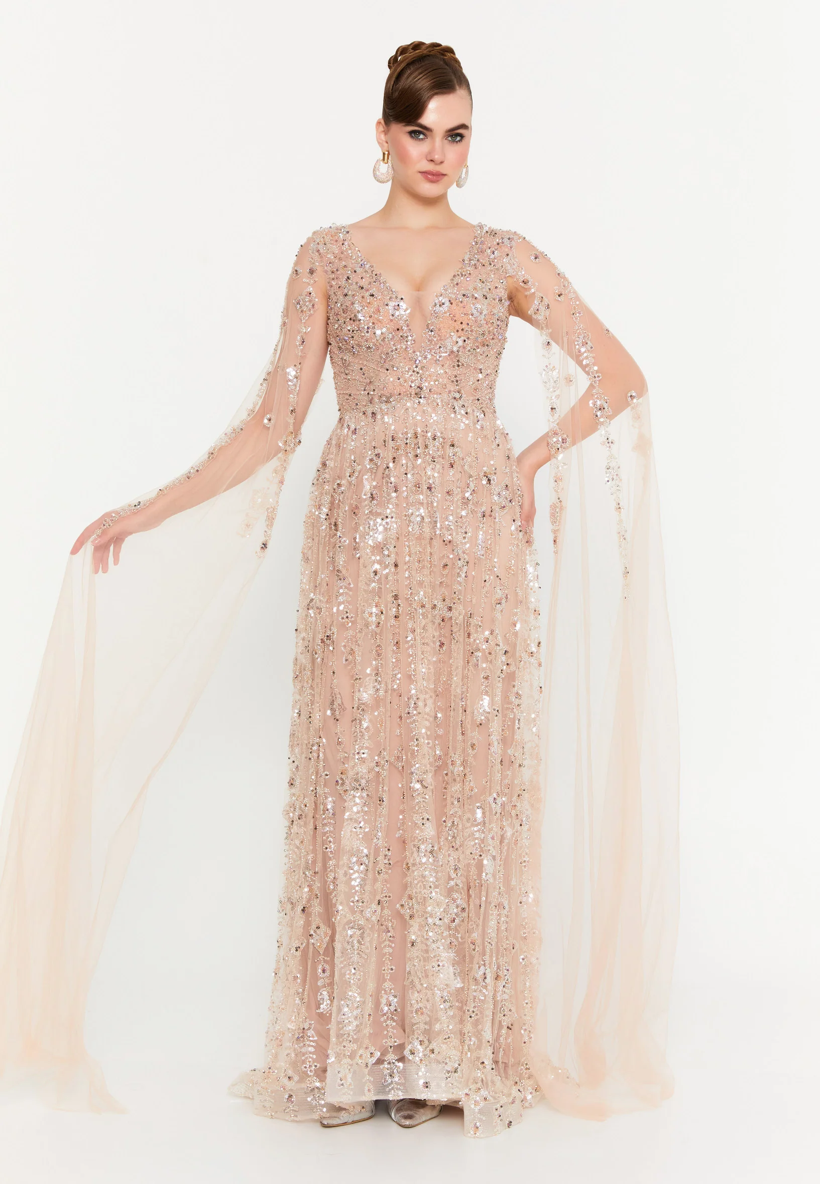 Mid-Length Maxi Tulle Column Regular Prom Dress mti1015 - Image 5