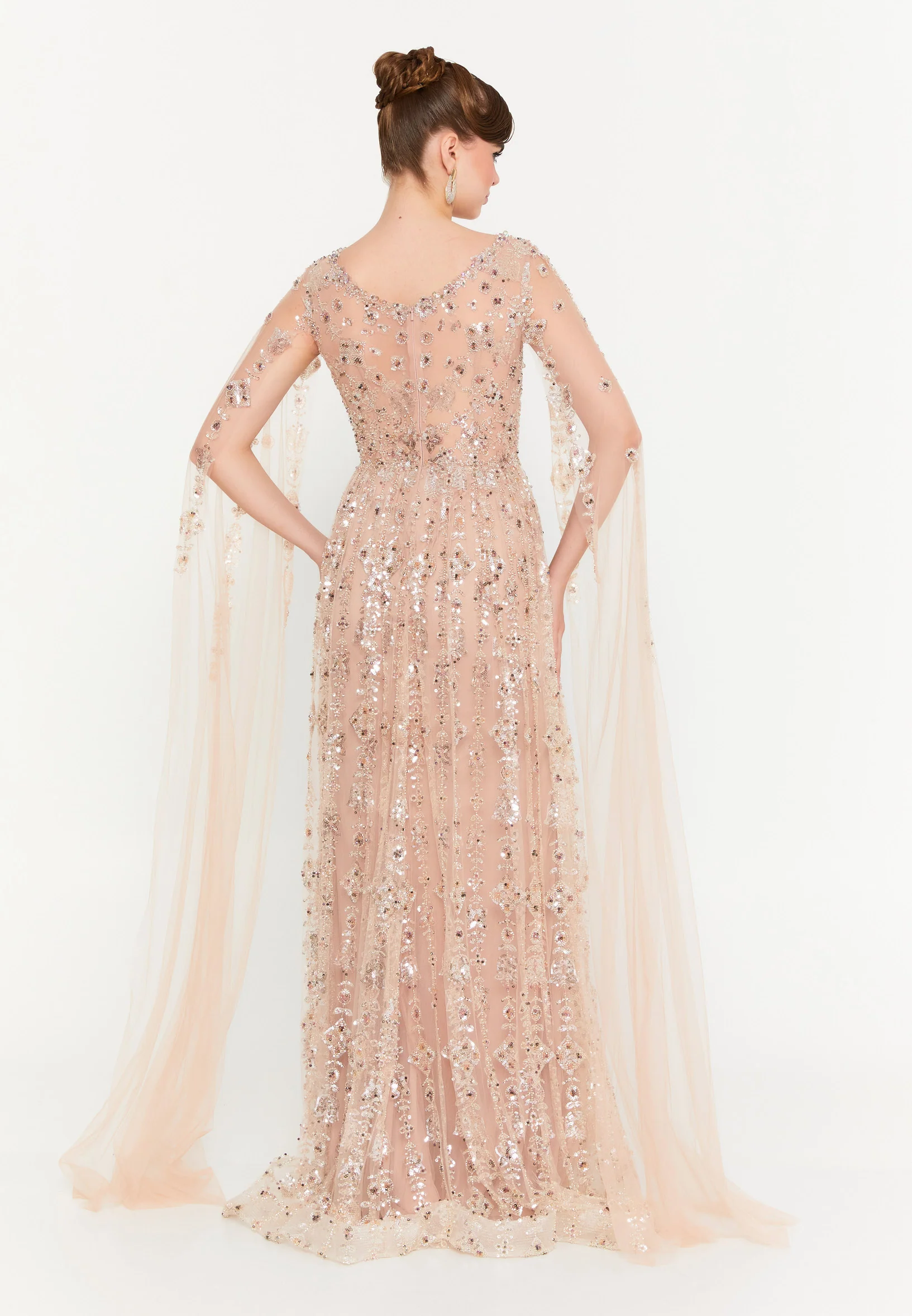 Mid-Length Maxi Tulle Column Regular Prom Dress mti1015 - Image 6