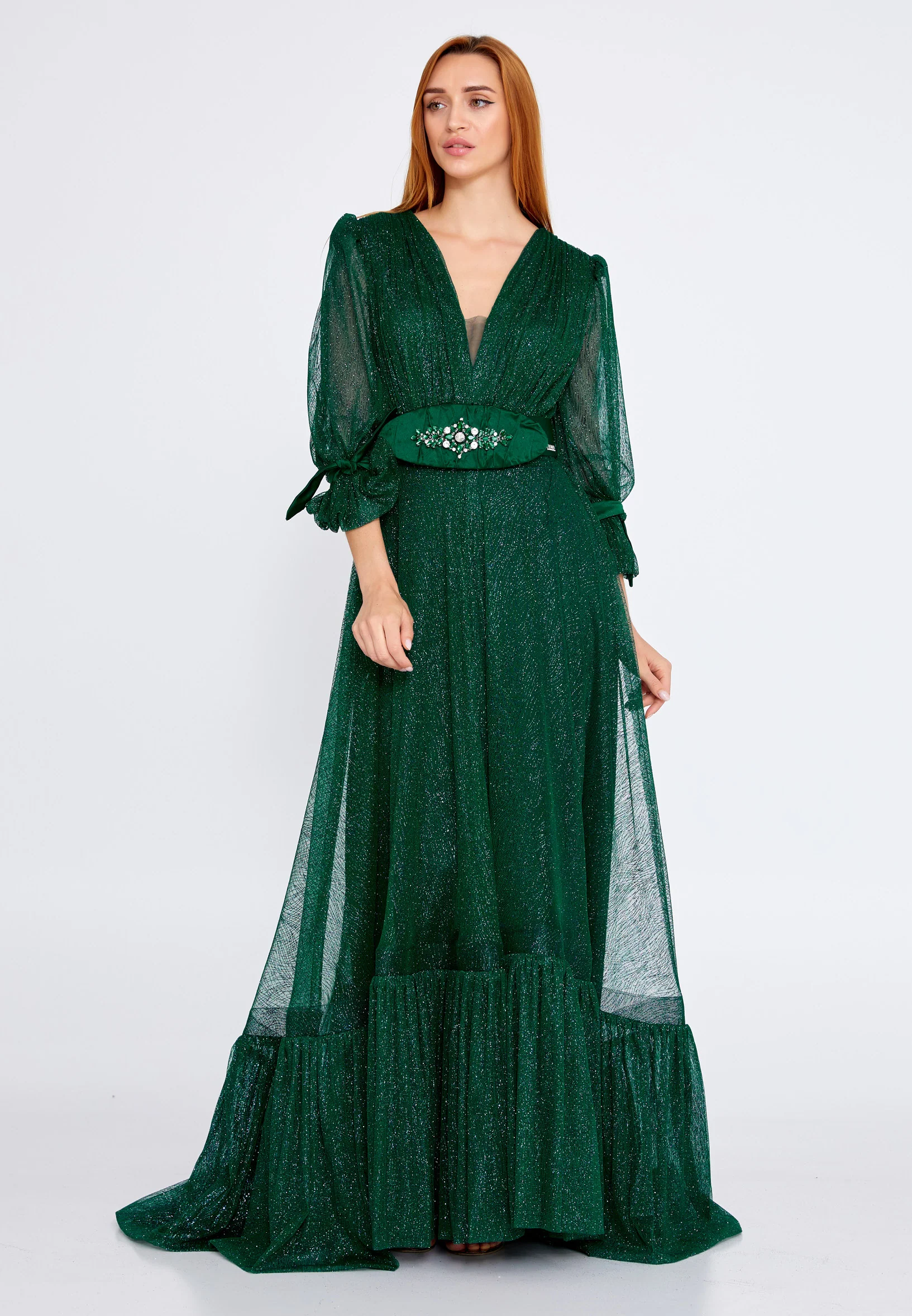 Mid-Length Maxi Tulle Column Regular Wedding Guest Dress mtn2236 - Image 7