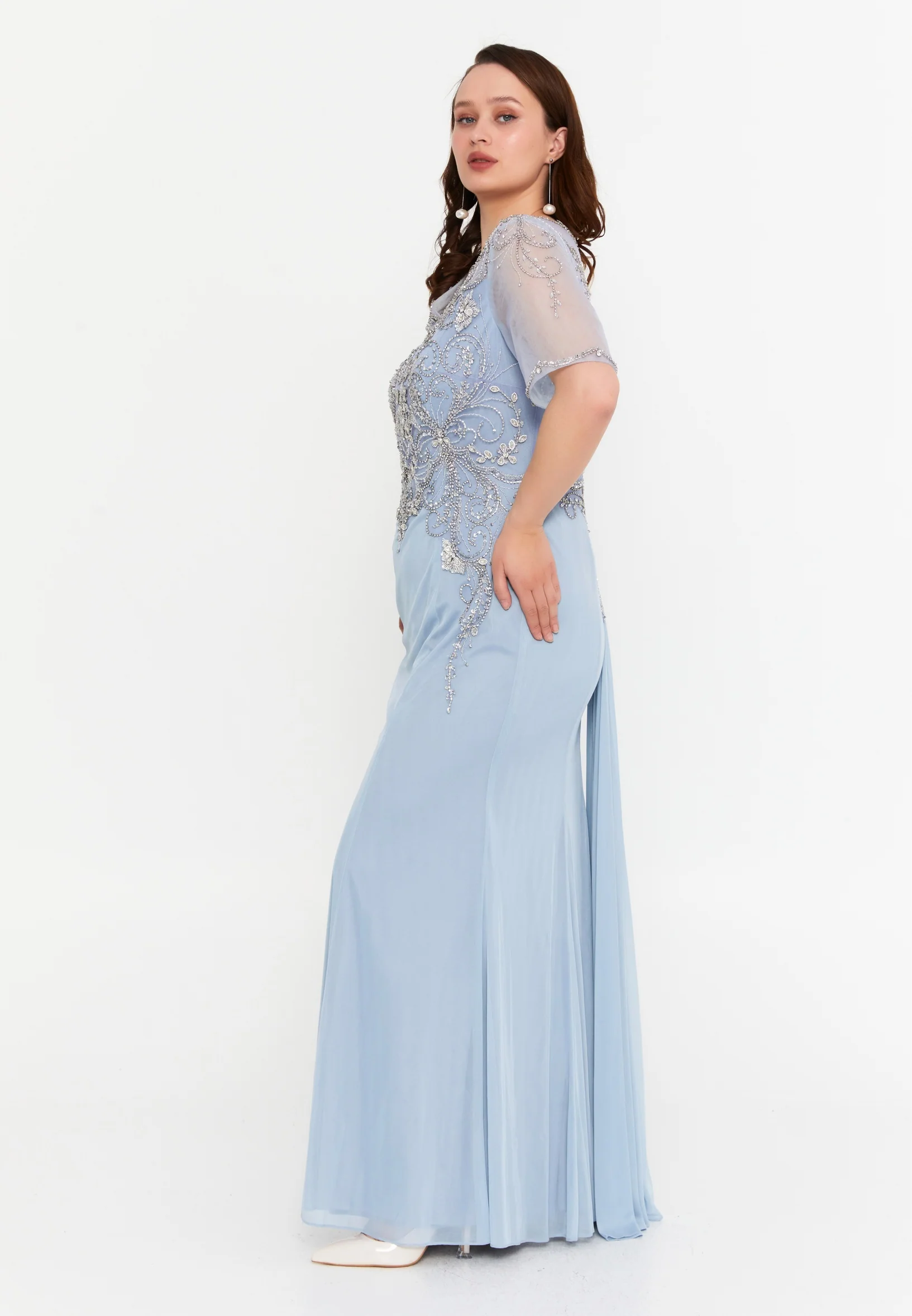 Mid-Length Maxi Tulle Mermaid Plus Size Wedding Guest Dress mtcmt002 - Image 3