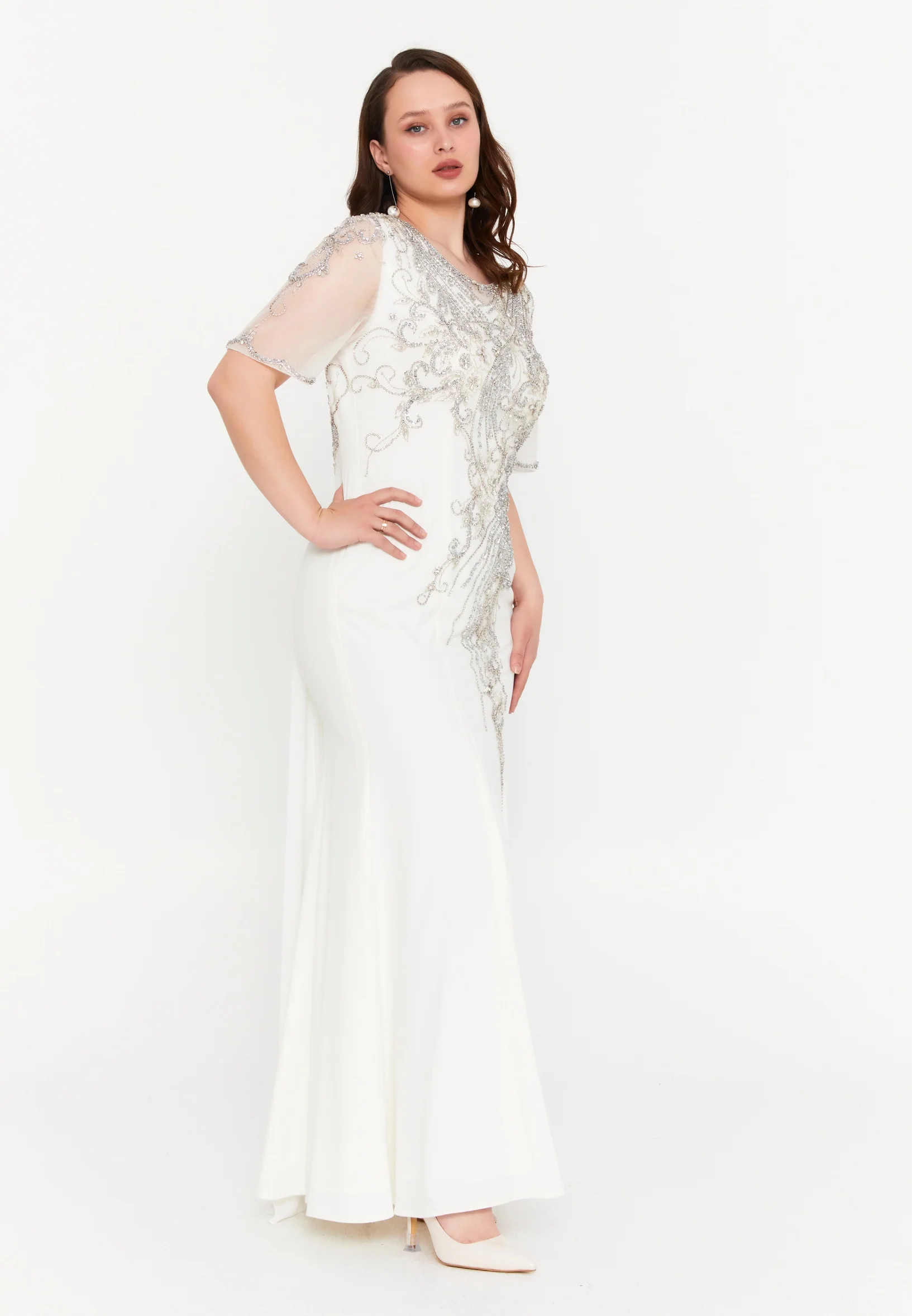Mid-Length Maxi Tulle Mermaid Plus Size Wedding Guest Dress mtcmt003 - Image 3