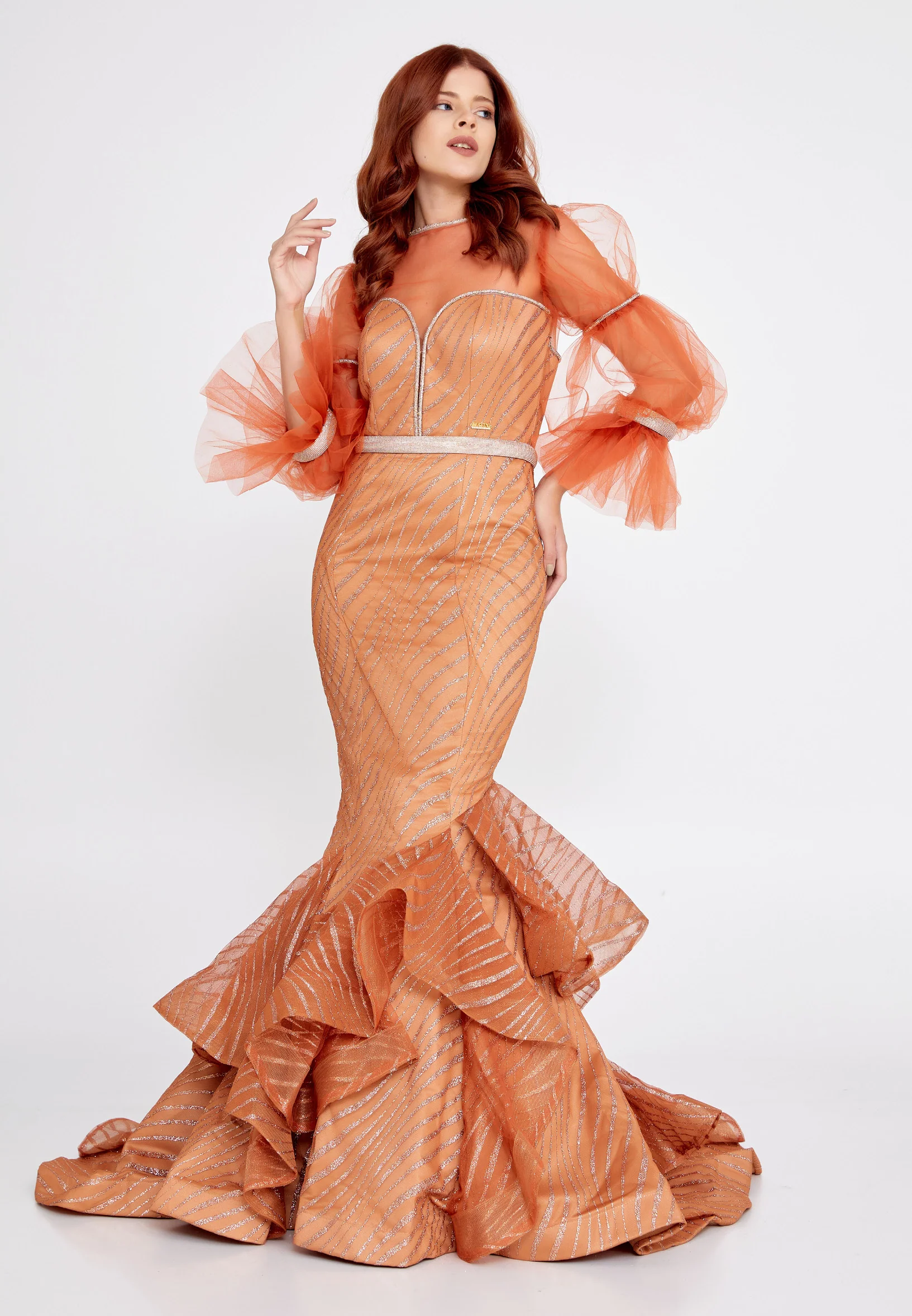 Mid-Length Maxi Tulle Mermaid Regular Prom Dress mtn2282 - Image 11