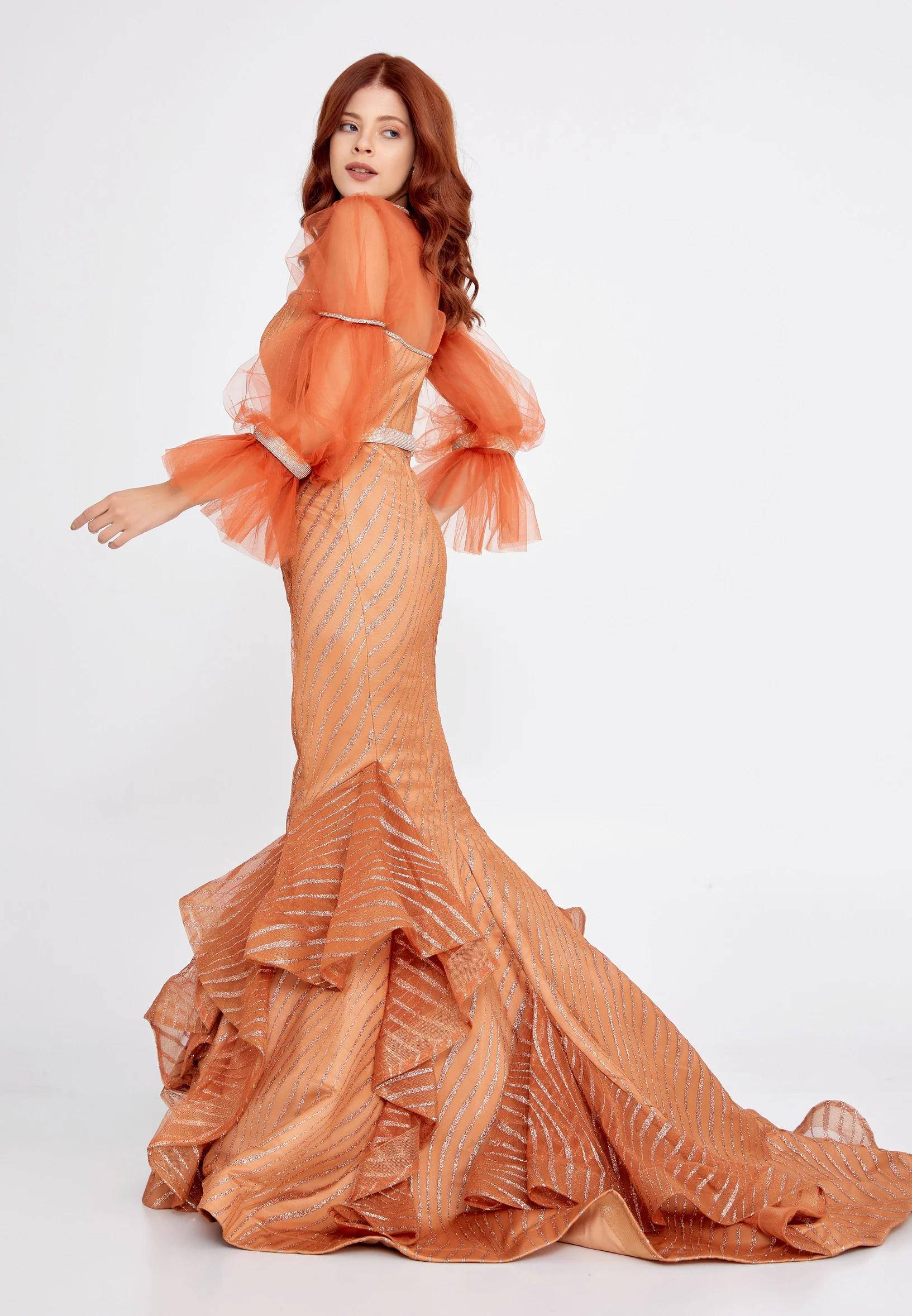 Mid-Length Maxi Tulle Mermaid Regular Prom Dress mtn2282 - Image 13