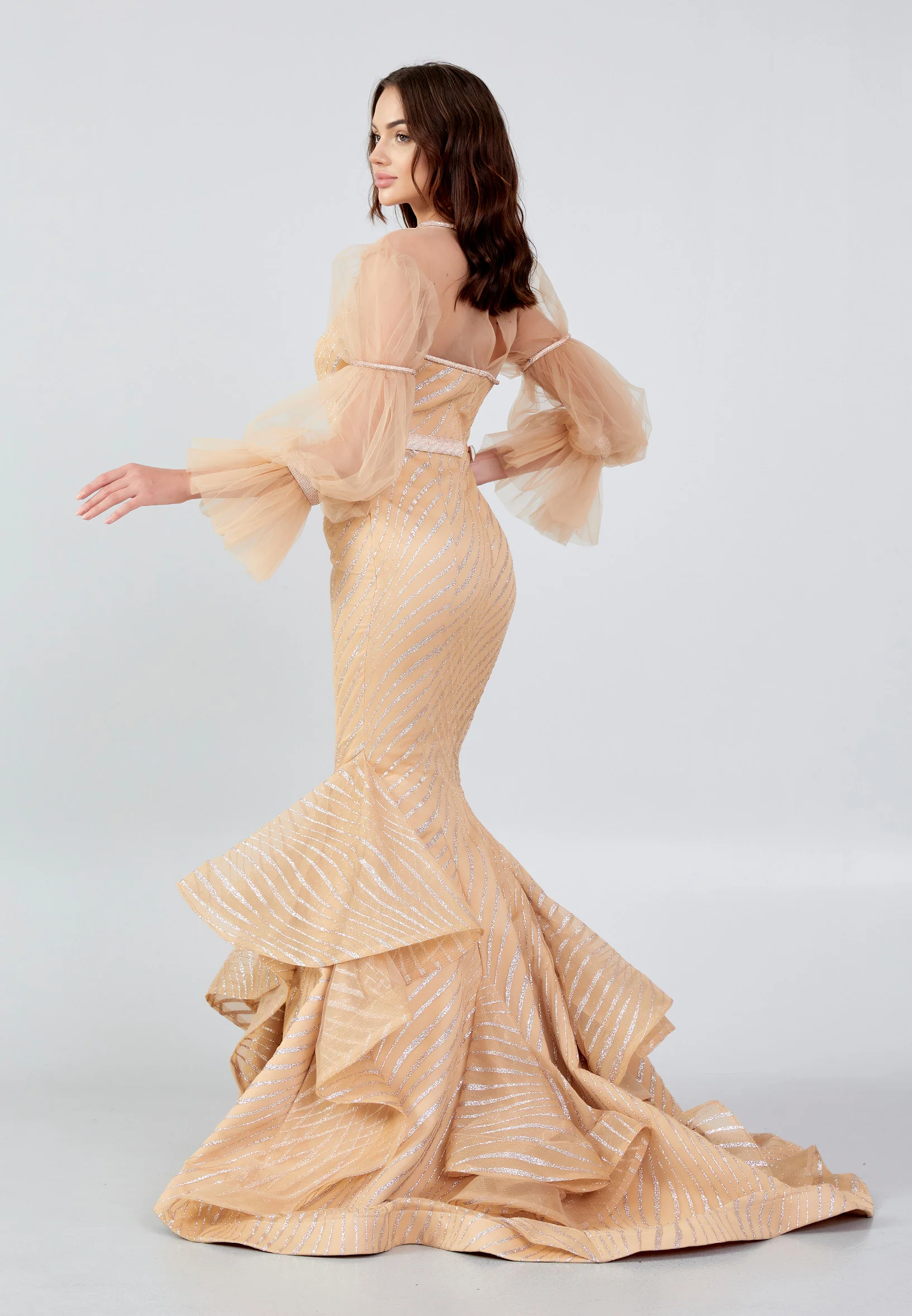 Mid-Length Maxi Tulle Mermaid Regular Prom Dress mtn2282 - Image 16