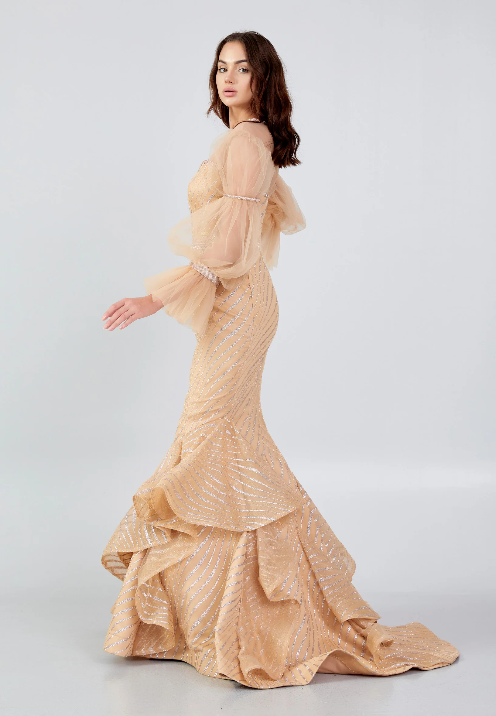 Mid-Length Maxi Tulle Mermaid Regular Prom Dress mtn2282 - Image 17