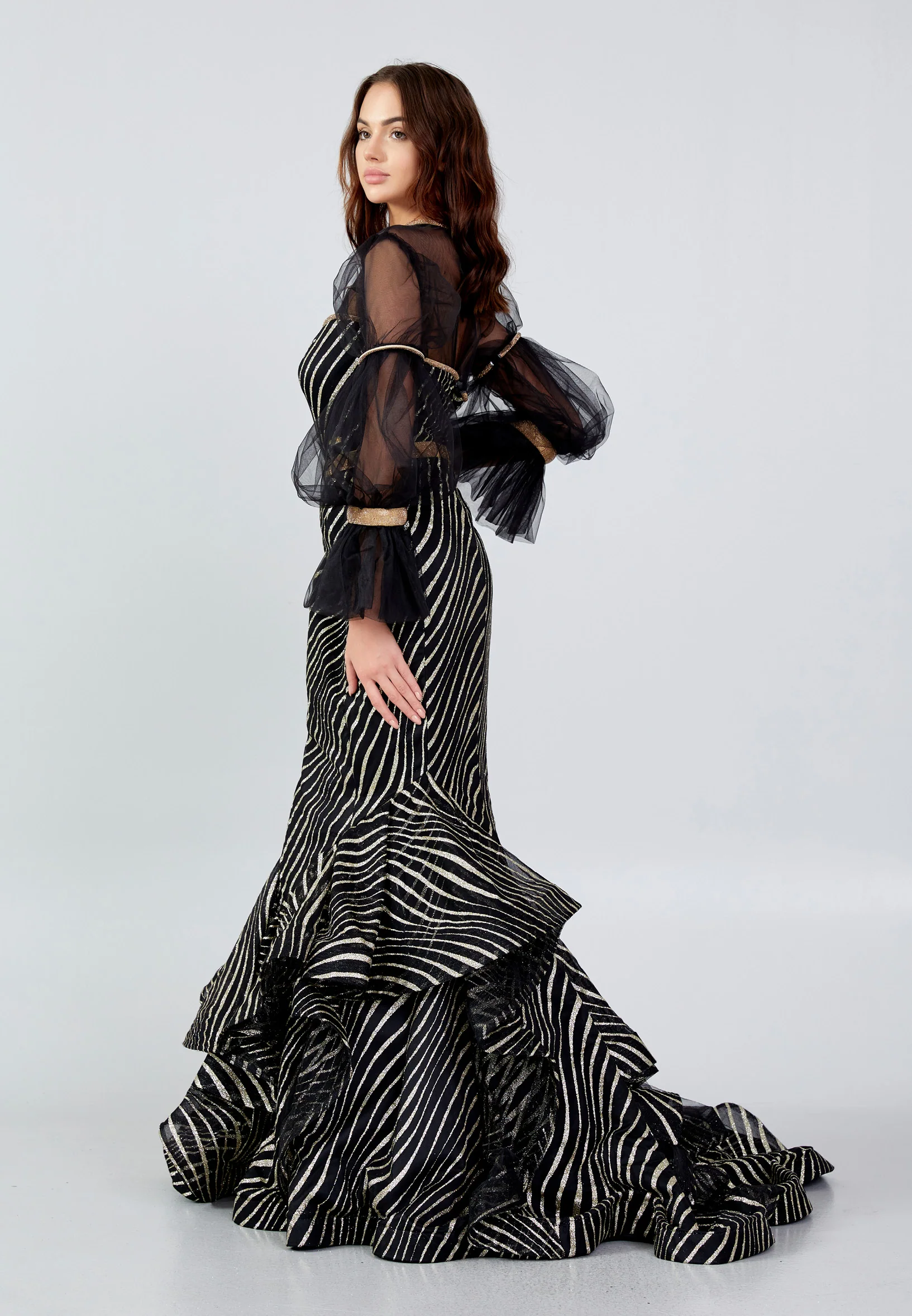 Mid-Length Maxi Tulle Mermaid Regular Prom Dress mtn2282 - Image 3