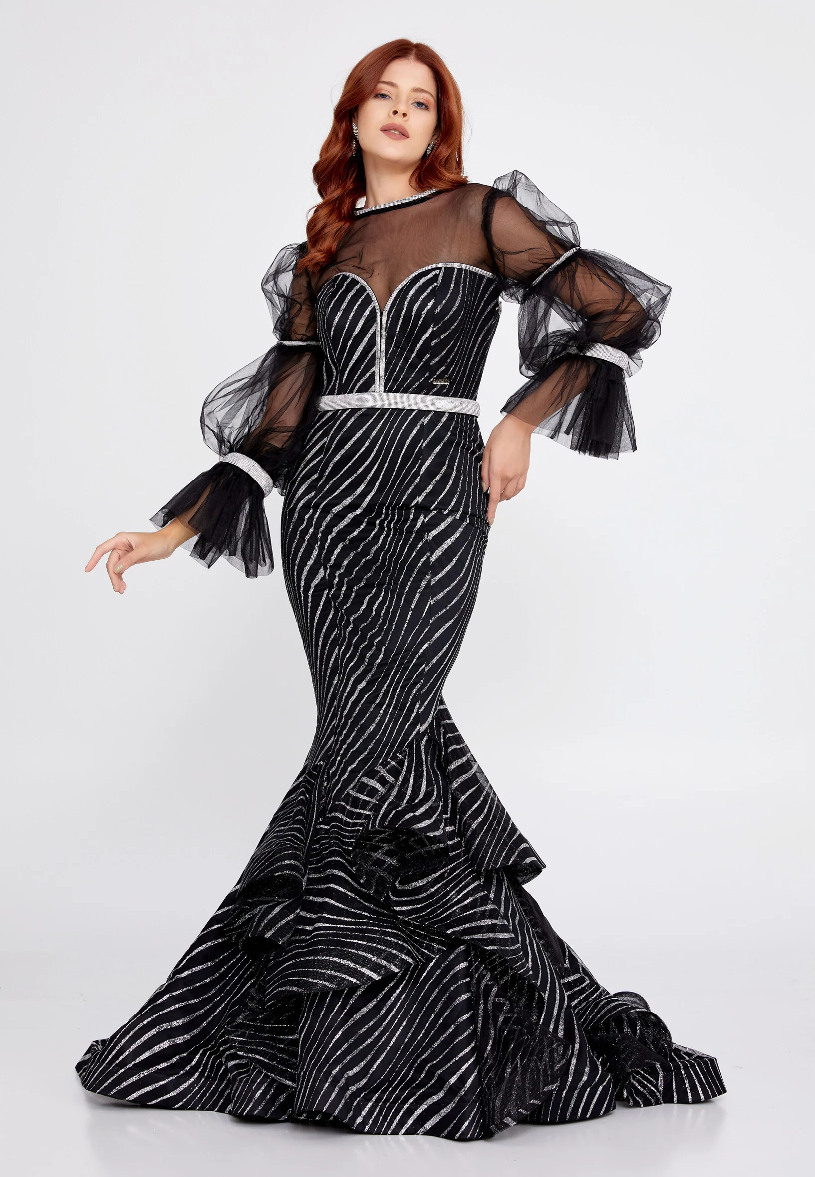 Mid-Length Maxi Tulle Mermaid Regular Prom Dress mtn2282 - Image 5