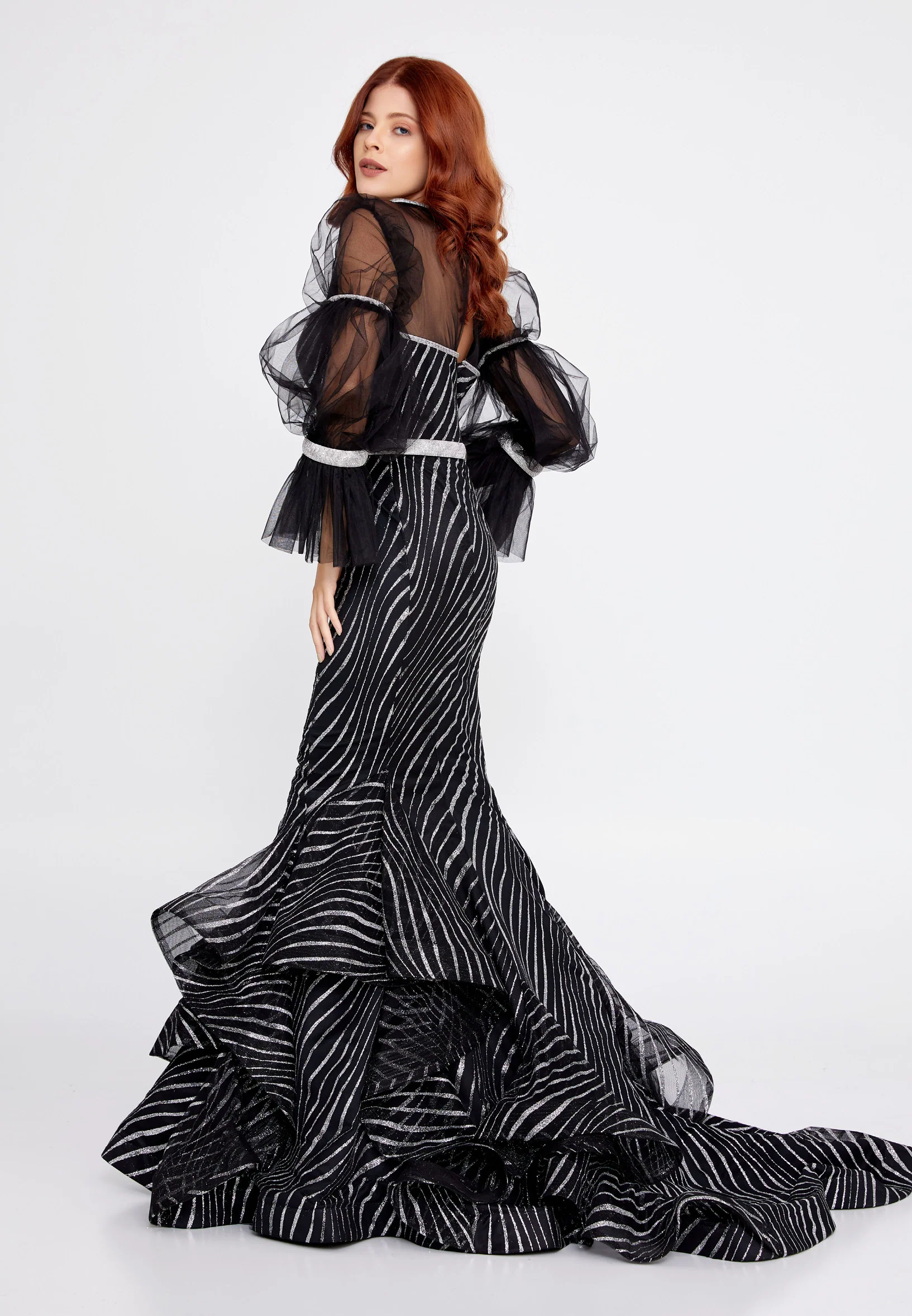 Mid-Length Maxi Tulle Mermaid Regular Prom Dress mtn2282 - Image 8