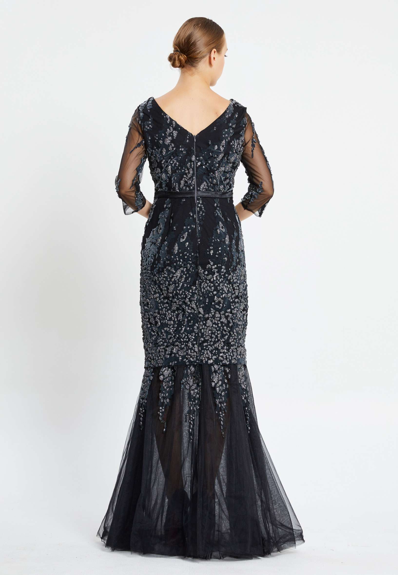 Mid-Length Maxi Tulle Mermaid Regular Prom Dress pnl6901 - Image 14