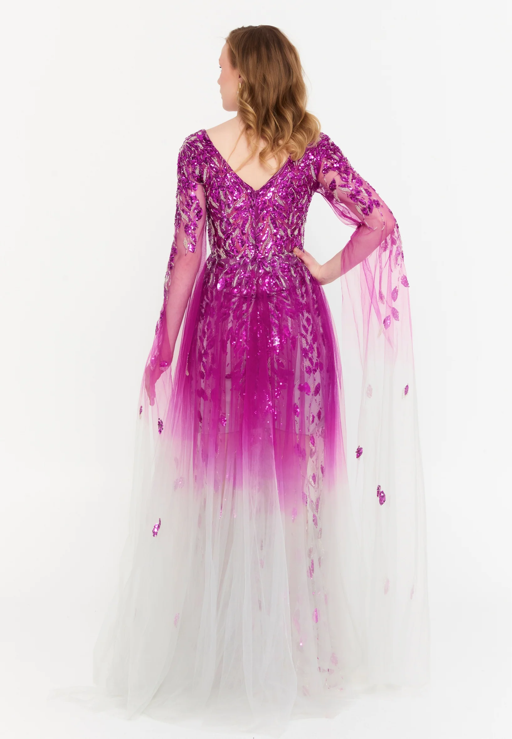 Mid-Length Maxi Tulle Mermaid Regular Wedding Guest Dress mtces23019k - Image 2