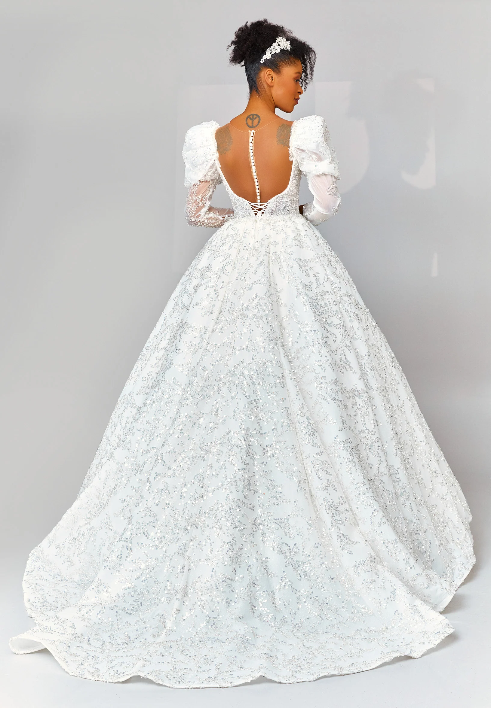 Mid-Length Maxi Tulle Regular Wedding Dress abb22027 - Image 3