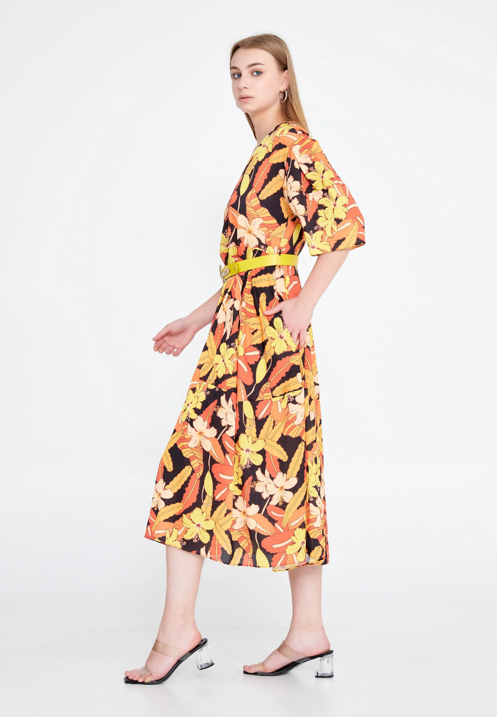 Mid-Length Midi Chiffon A - Line Regular Casual Dress ber20y5126 - Image 3