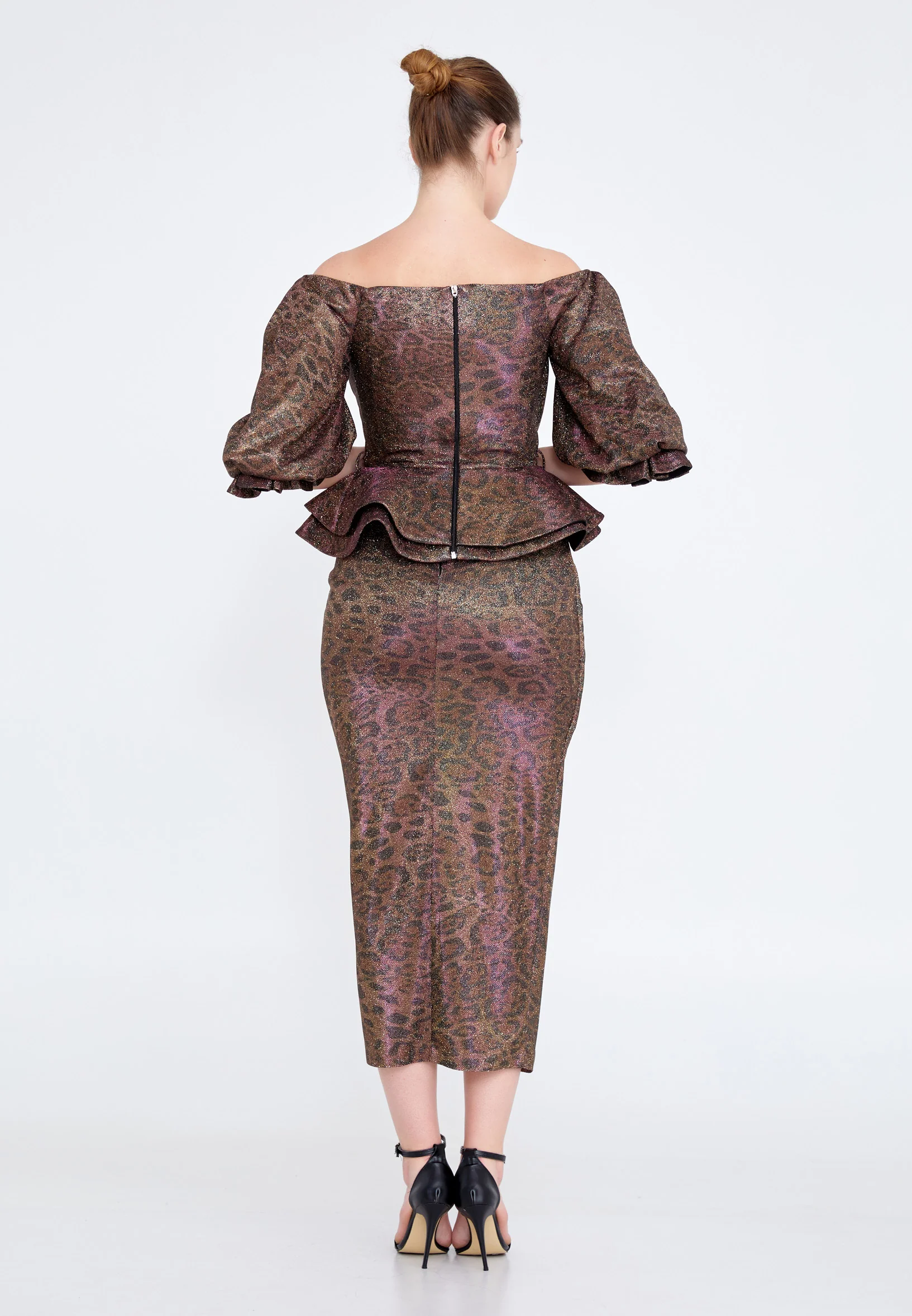 Mid-Length Midi Chiffon Column Plus Size Cocktail Dress crm5502-1 - Image 2