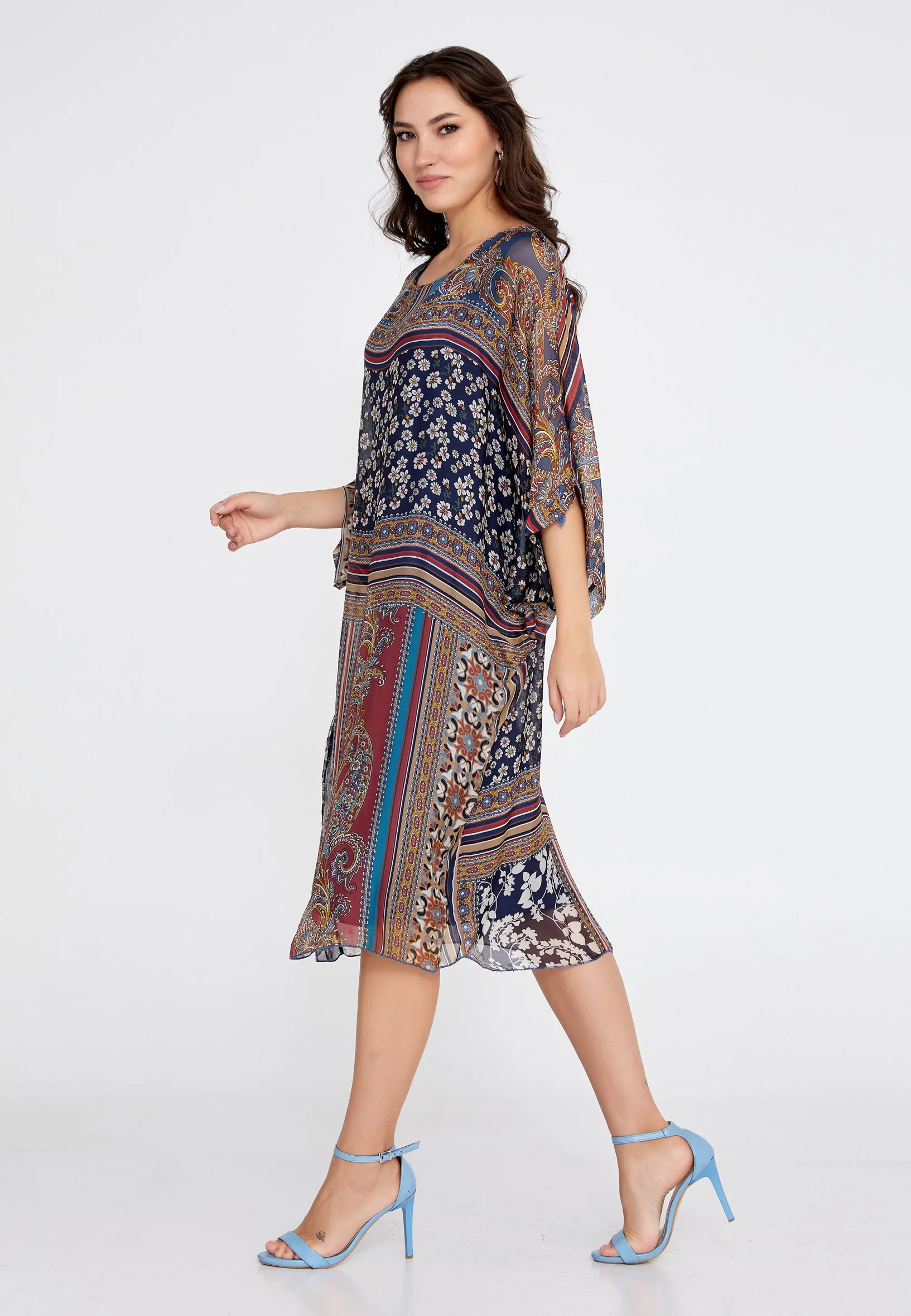 Mid-Length Midi Chiffon Column Regular Casual Dress cav69464 - Image 3