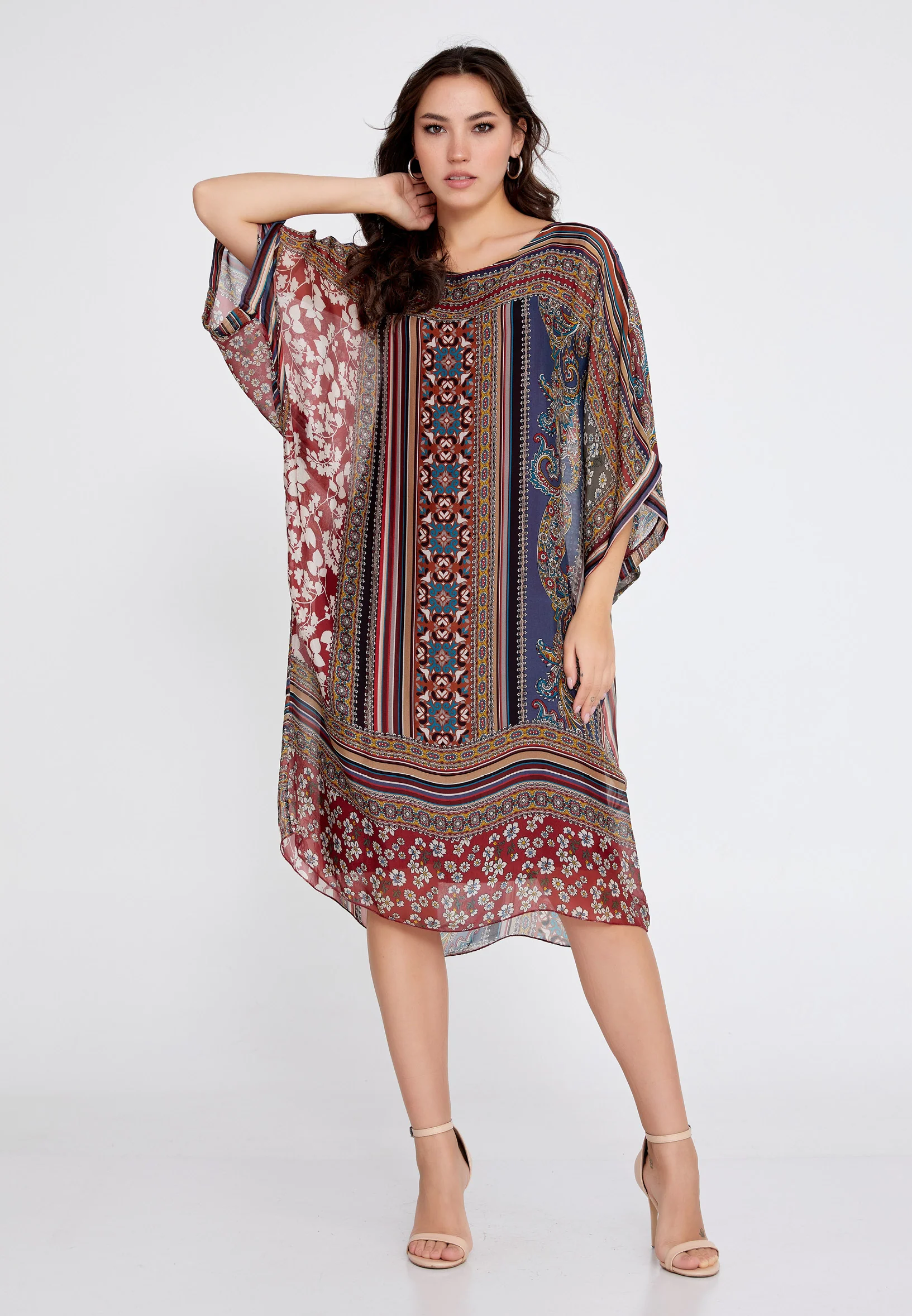 Mid-Length Midi Chiffon Column Regular Casual Dress cav69464 - Image 5