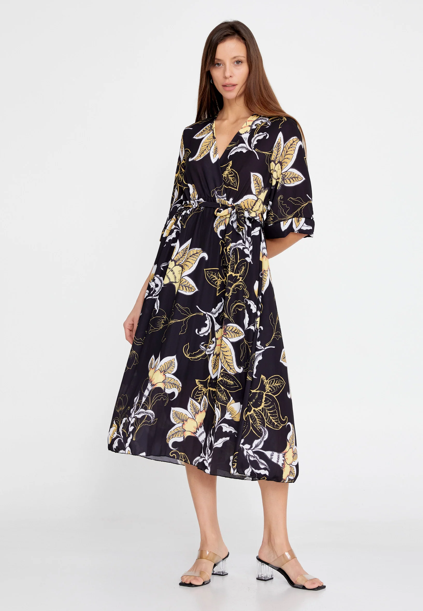 Mid-Length Midi Chiffon Column Regular Casual Dress esldw42