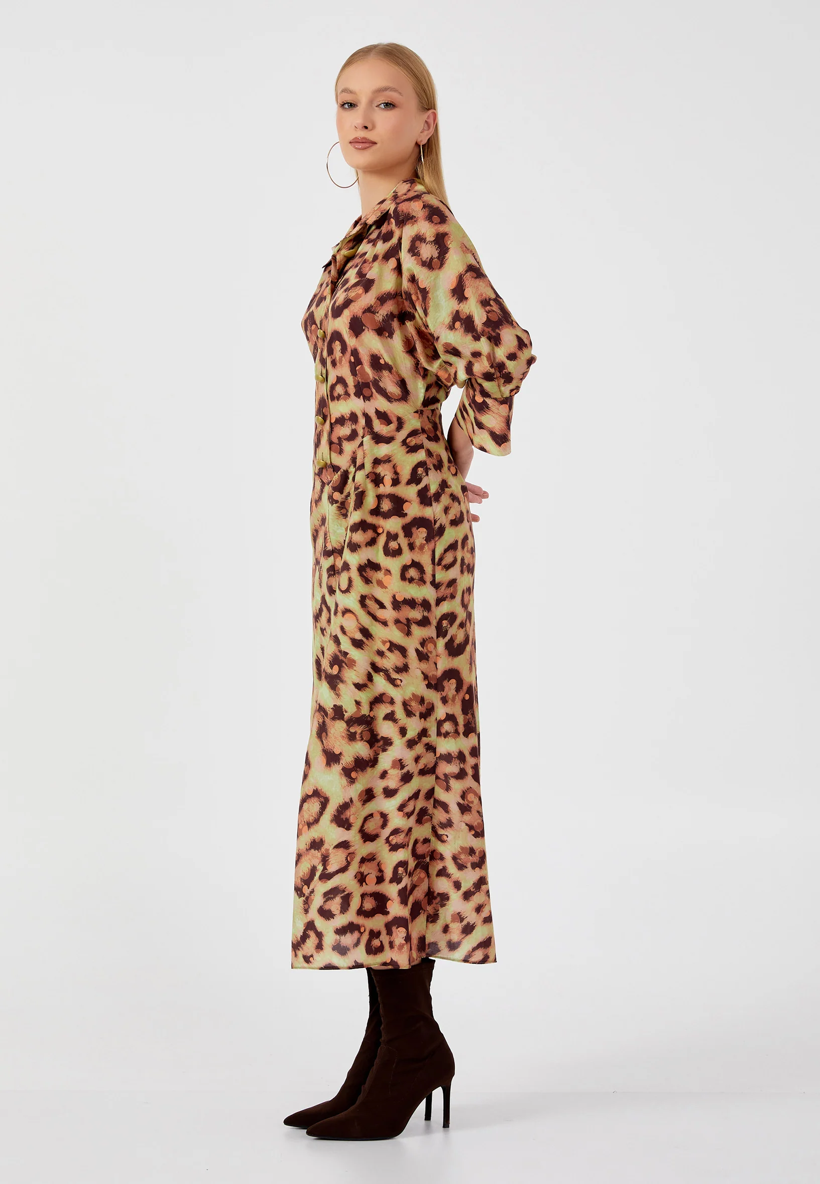 Mid-Length Midi Chiffon Column Regular Casual Dress kmy24y40419 - Image 3