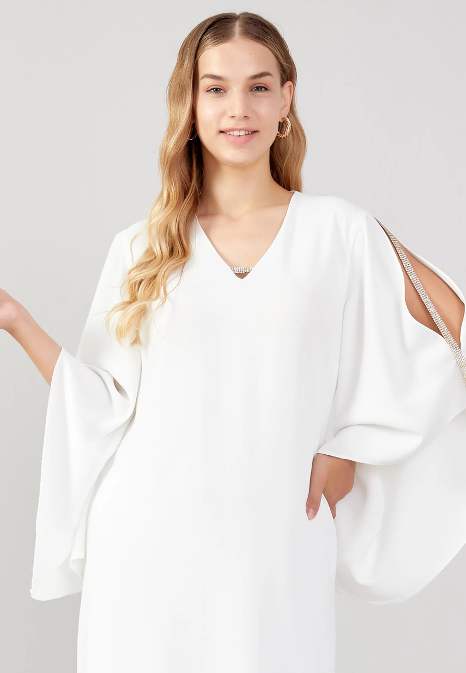 Mid-Length Midi Crepe Column Plus Size Evening Dress jnm23-361-b - Image 12