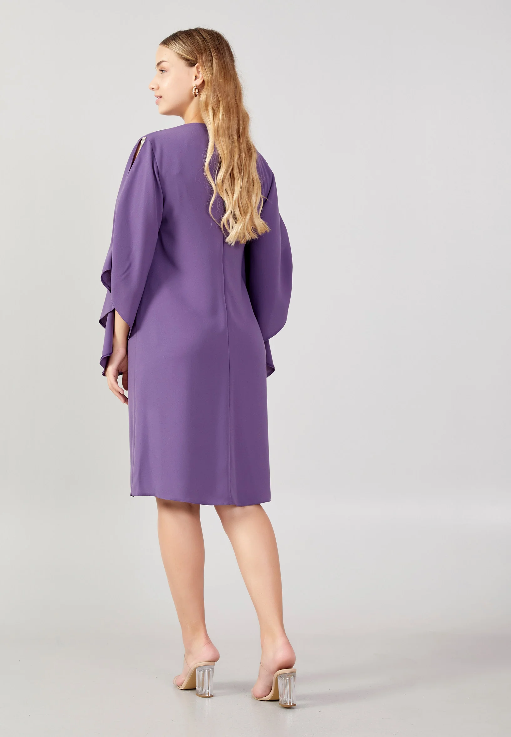 Mid-Length Midi Crepe Column Plus Size Evening Dress jnm23-361-b - Image 18