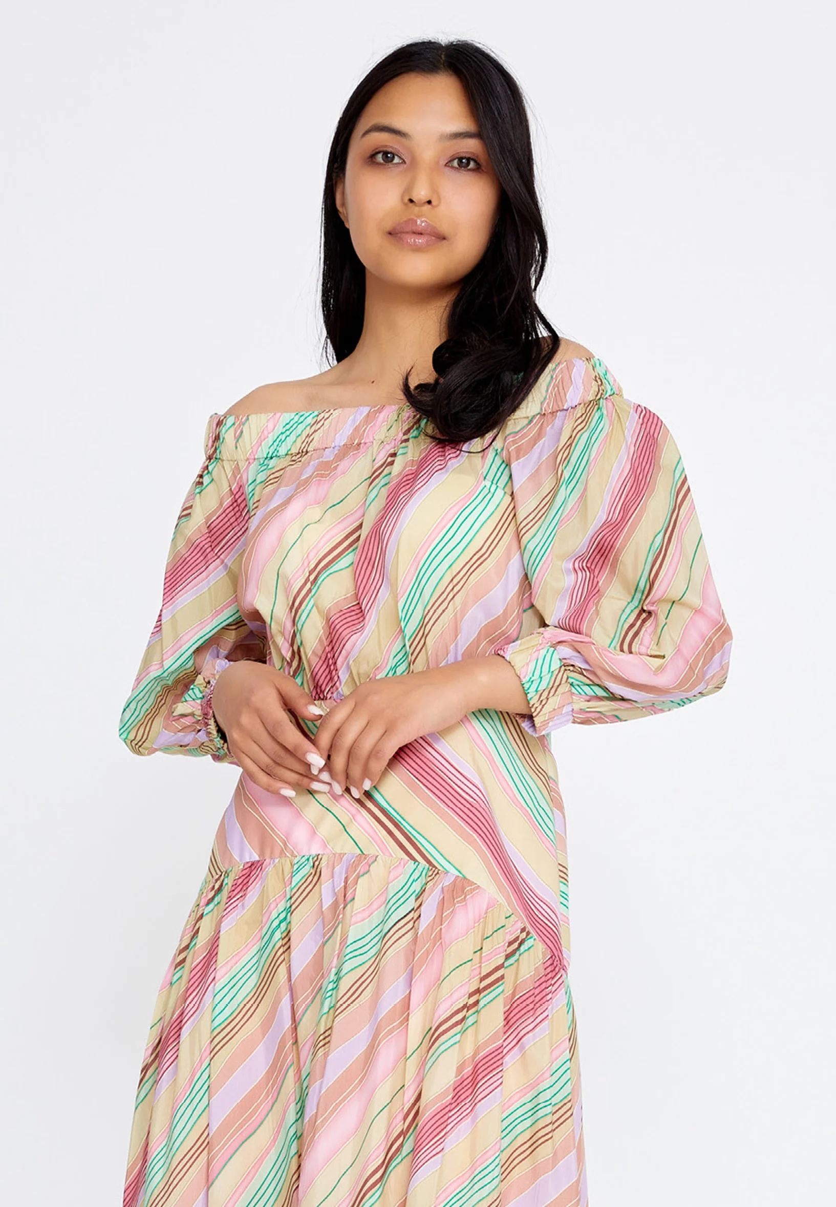 Mid-Length Midi Crepe Column Regular Casual Dress kmy22s40974 - Image 4