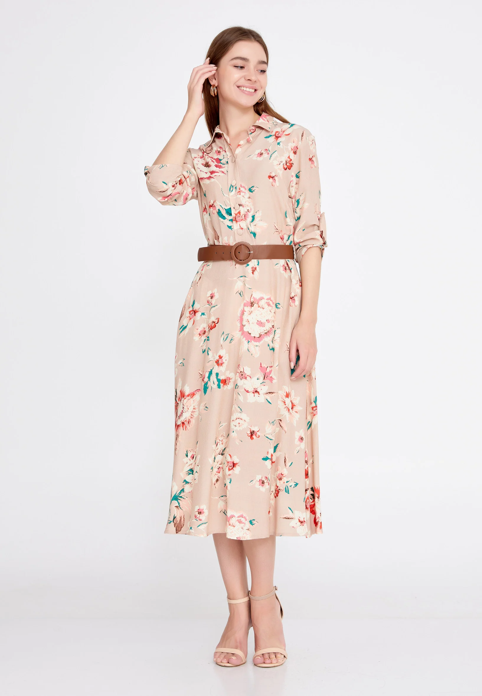 Mid-Length Midi Crepe Column Regular Casual Dress llc21yle31