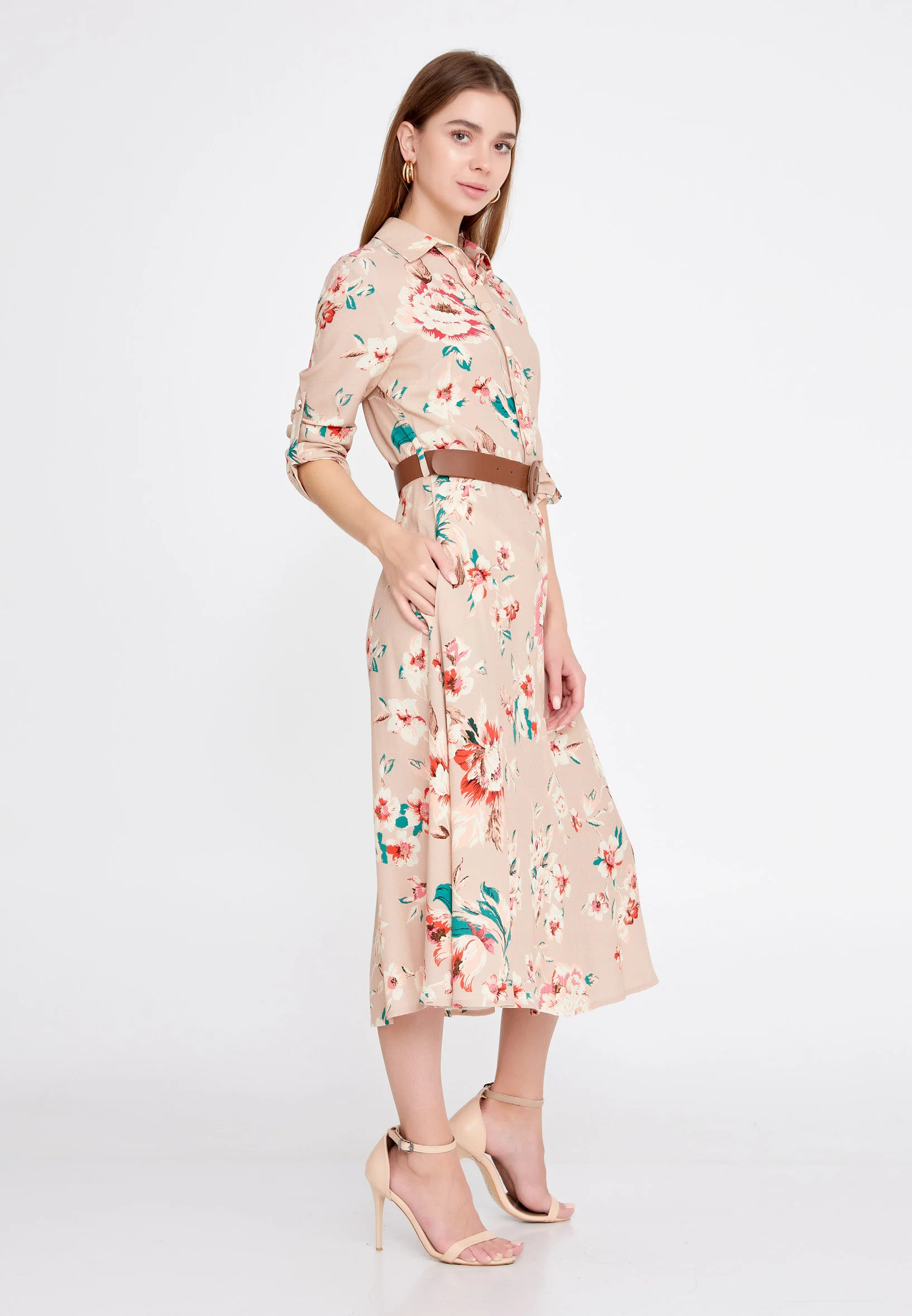 Mid-Length Midi Crepe Column Regular Casual Dress llc21yle31 - Image 3