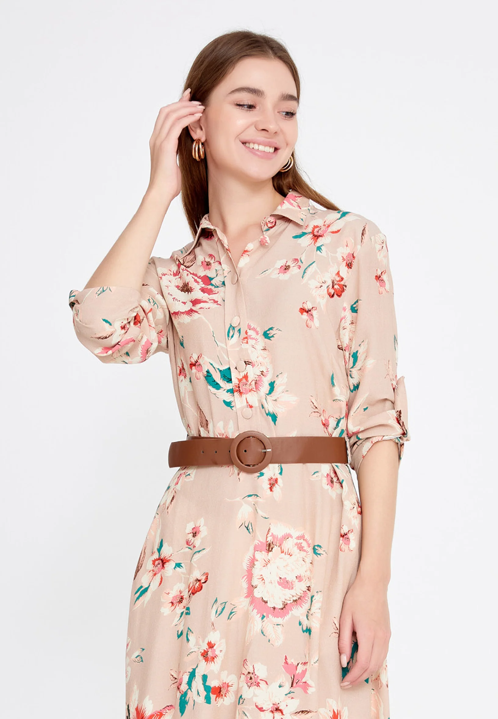 Mid-Length Midi Crepe Column Regular Casual Dress llc21yle31 - Image 4